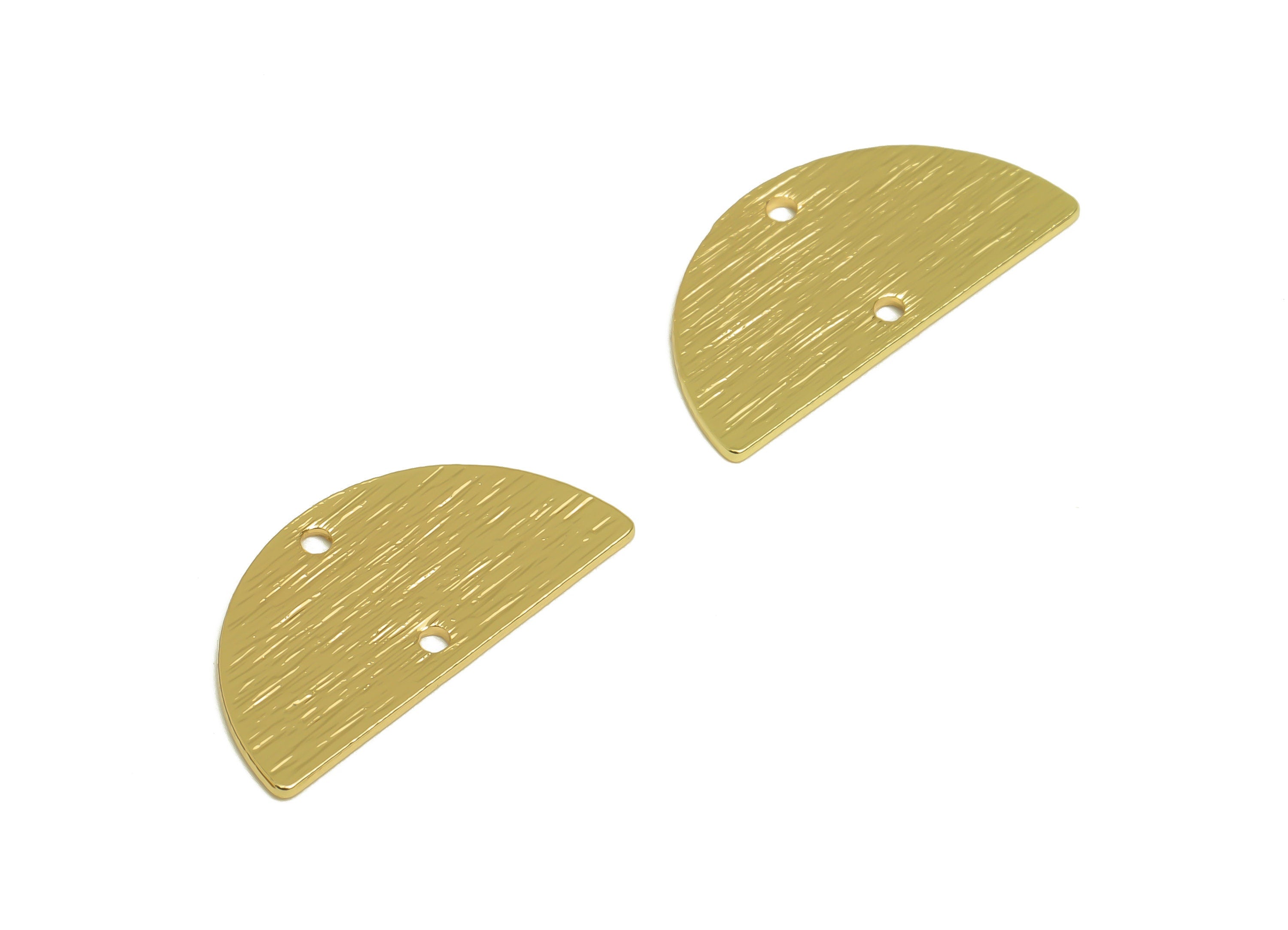Brass Earring Connector - Semi Circle Earring Connector -Mini Half Moon Necklace Connector - KC Gold Tone Plating - 21x11x0.86mm - PP10462 - DOMEDBAZAAR
