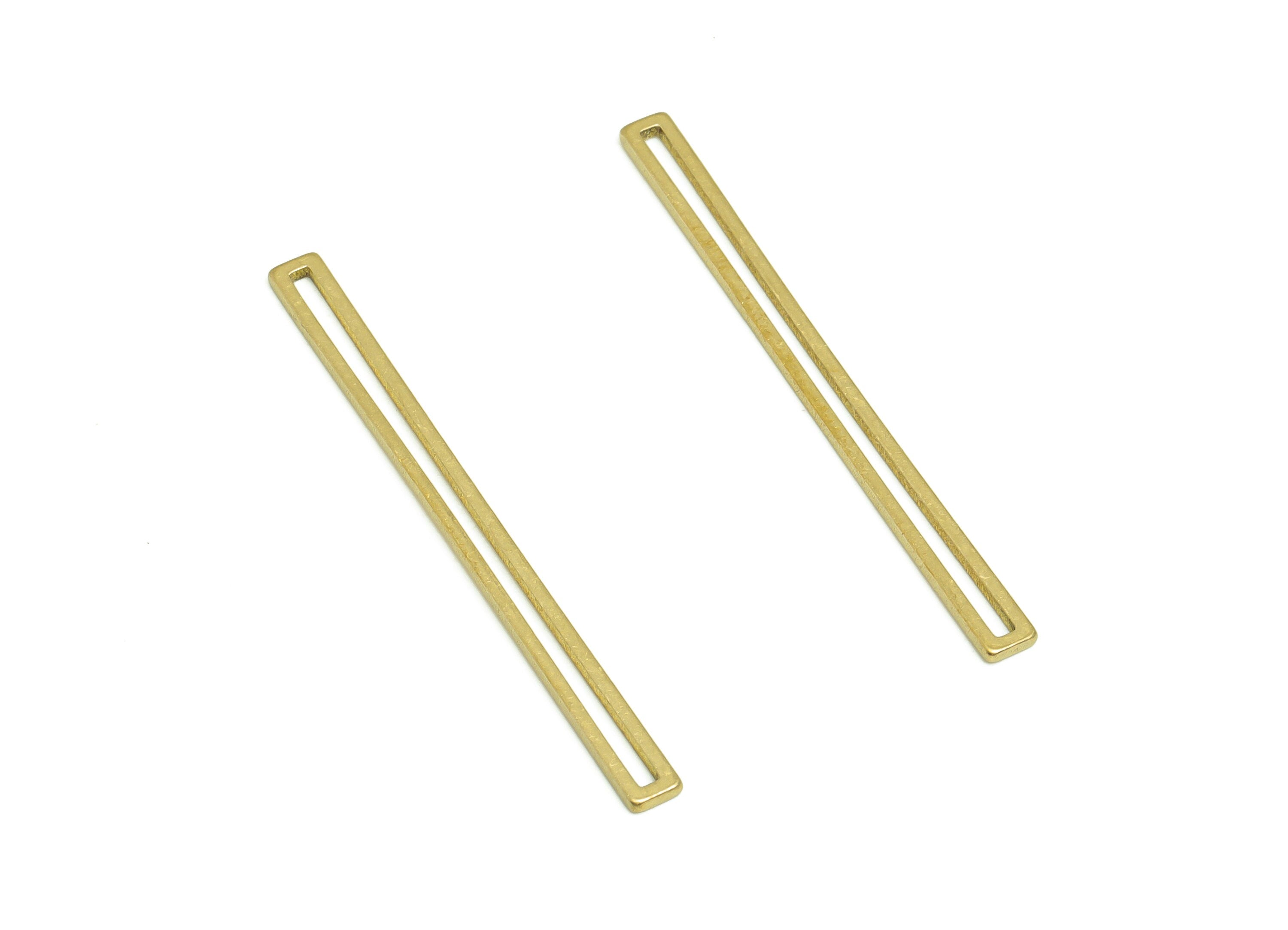 Brass Rectangle Charms - Raw Brass Stick Earring and Pendant - Brass Rectangle Bar Connectors - Jewelry Making Supplies - 40x3x1mm - PP10341 - DOMEDBAZAAR