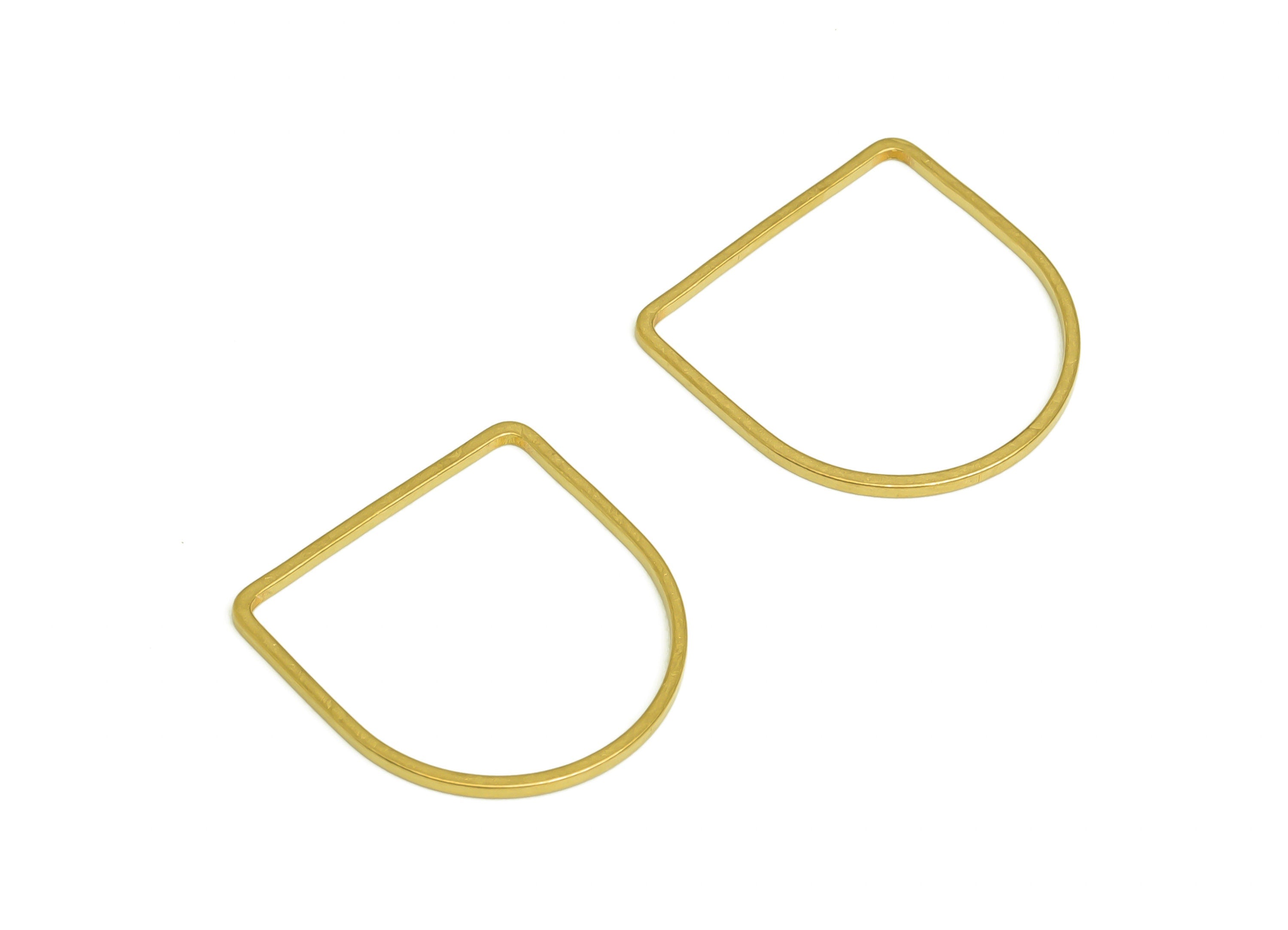 20*20 Brass Domed Charms - Raw Brass Half Round Earring Connectors - Brass Semicircle Wire Earrings Charms - 19x19x0.9mm - PP10364-20*20 - DOMEDBAZAAR