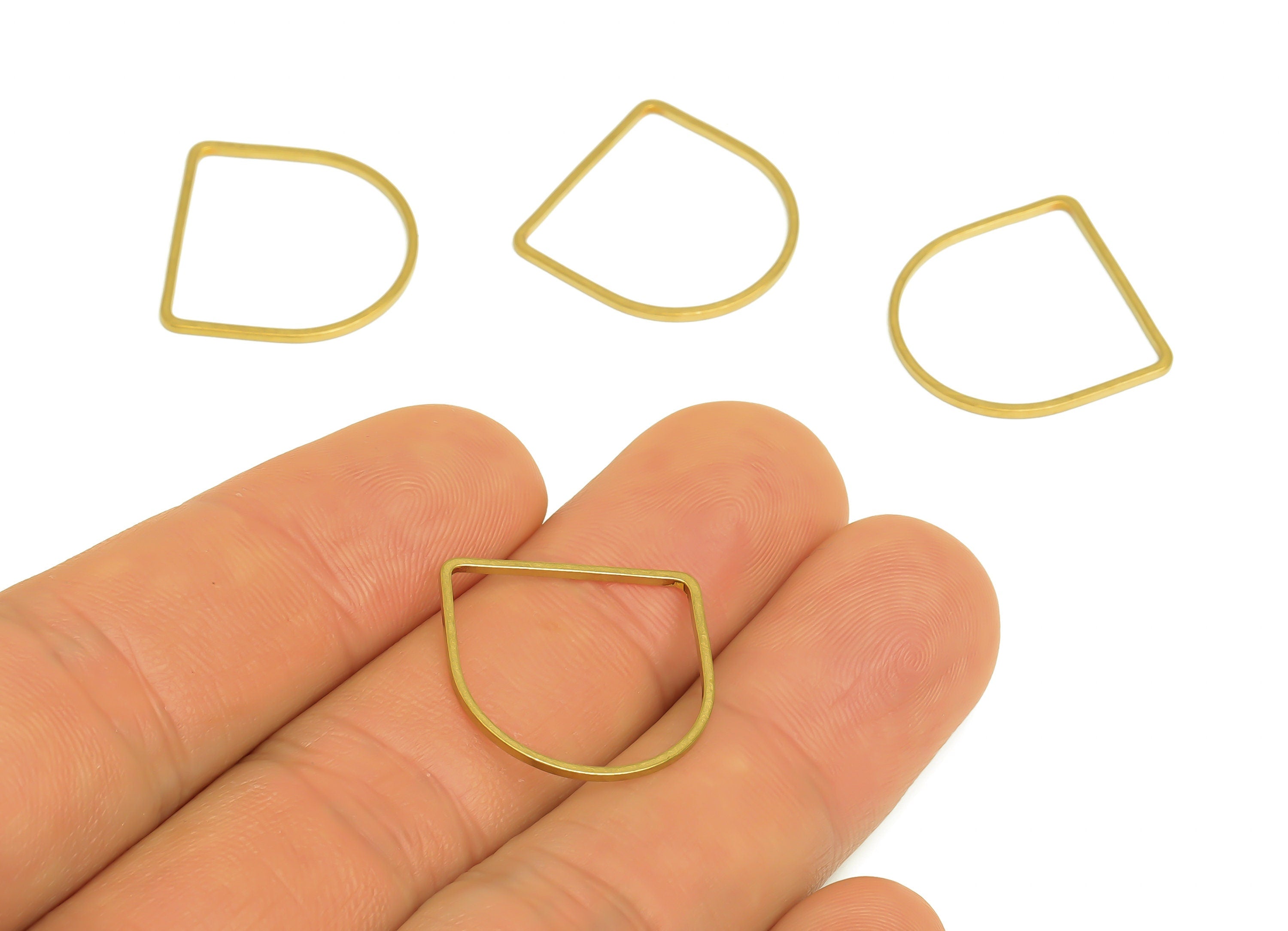 20*20 Brass Domed Charms - Raw Brass Half Round Earring Connectors - Brass Semicircle Wire Earrings Charms - 19x19x0.9mm - PP10364-20*20 - DOMEDBAZAAR
