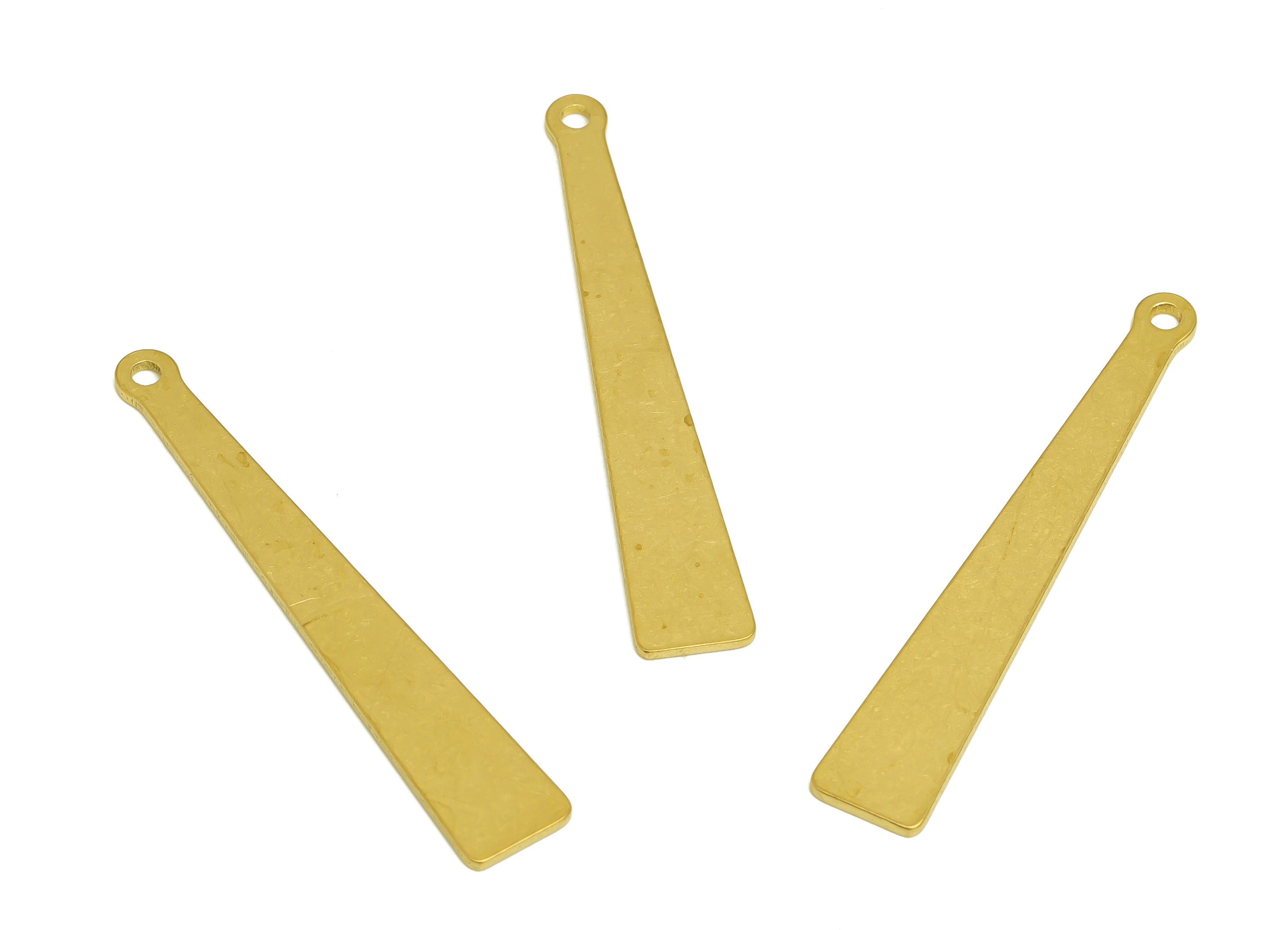Brass Strip Shaped Charm - Raw Brass Hammered Bar Earring and Pendants For Tassel - Earring Finding - Jewelry Supplies - 41x6x0.9mm -PP10365 - DOMEDBAZAAR