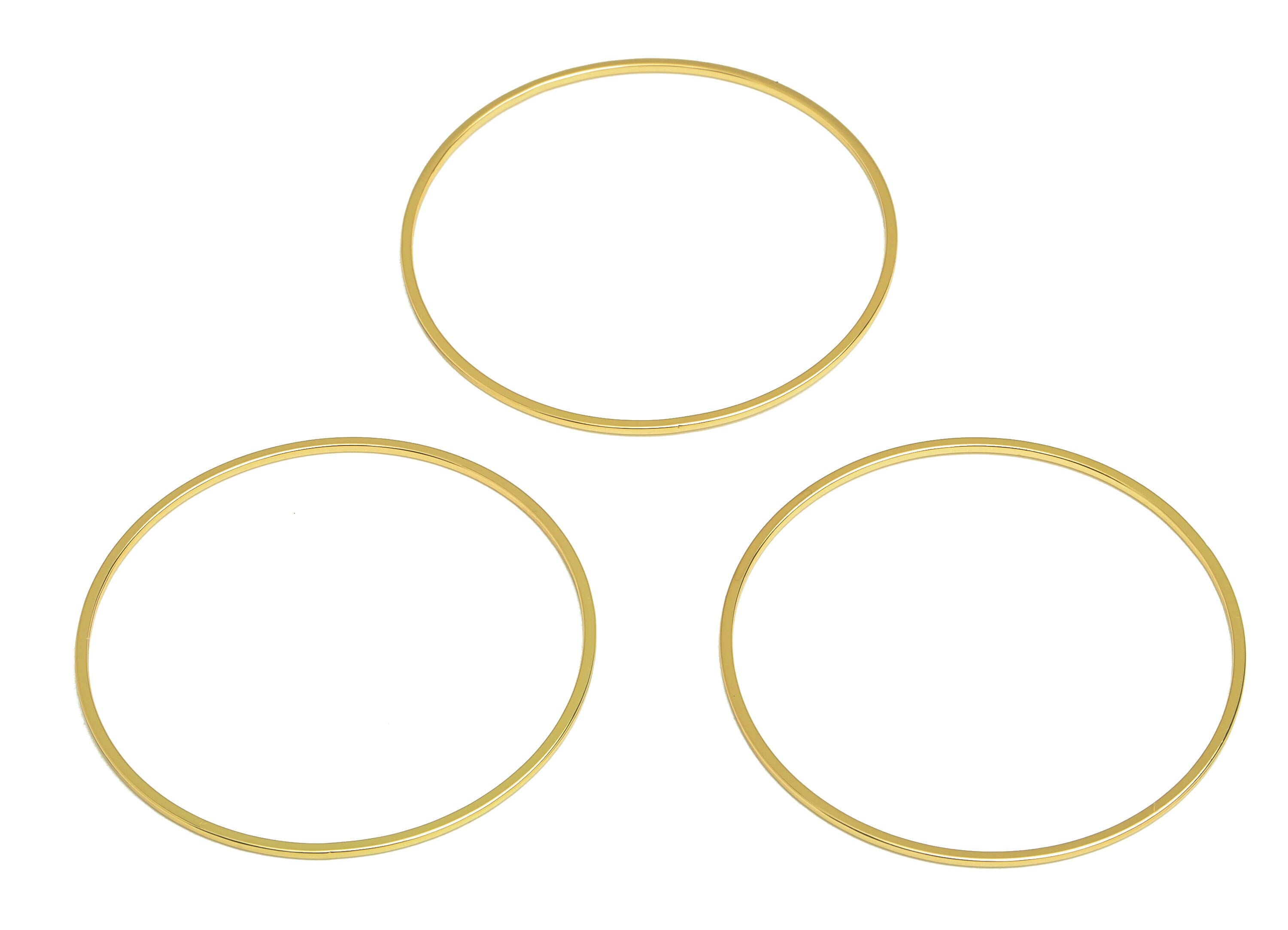 Brass Round Earring Charm - Raw Brass Circle Earring Charm - Brass Circle Connector - Kc Gold Tone Plating Connector - 40x40x0.9mm - PP10461 - DOMEDBAZAAR