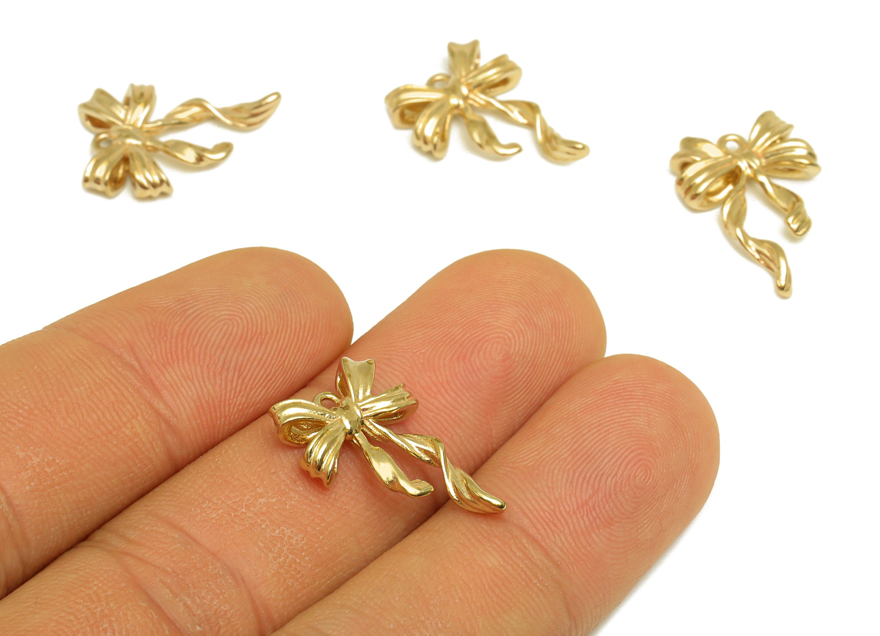 Brass Bow Tie Earring Charm - Raw Brass Bent Earring Charm - Brass Textured Bow Tie Pendant - Brass Twisted Charm - 19x13x3mm - PP10472 - DOMEDBAZAAR