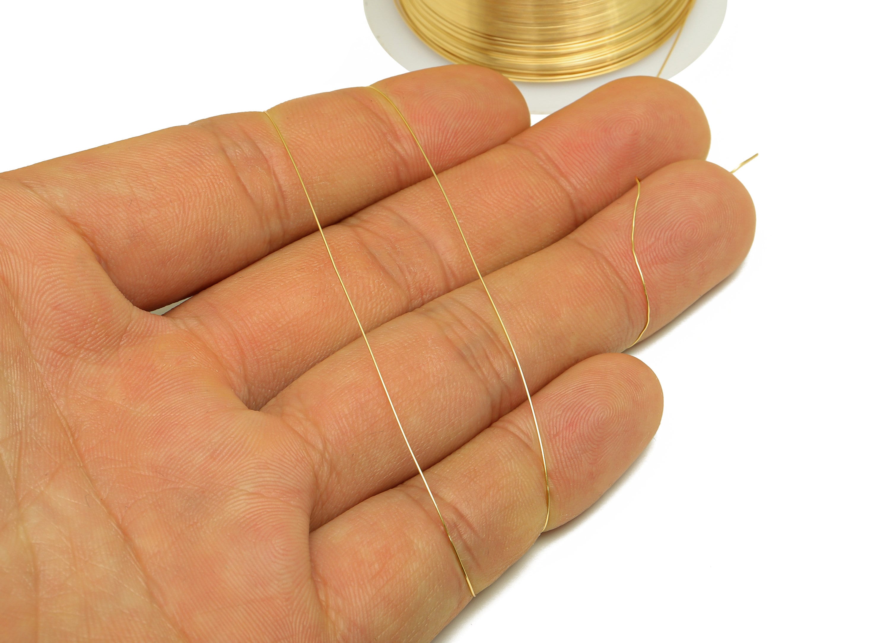 0.3mm Brass Wire - Wrapping Wire - Bulk Wire Beading - KC Gold Tone Plating - Solid Gold Brass Wire - Jeweler Making - 0.3x0.3mm -PP10494-30 - DOMEDBAZAAR