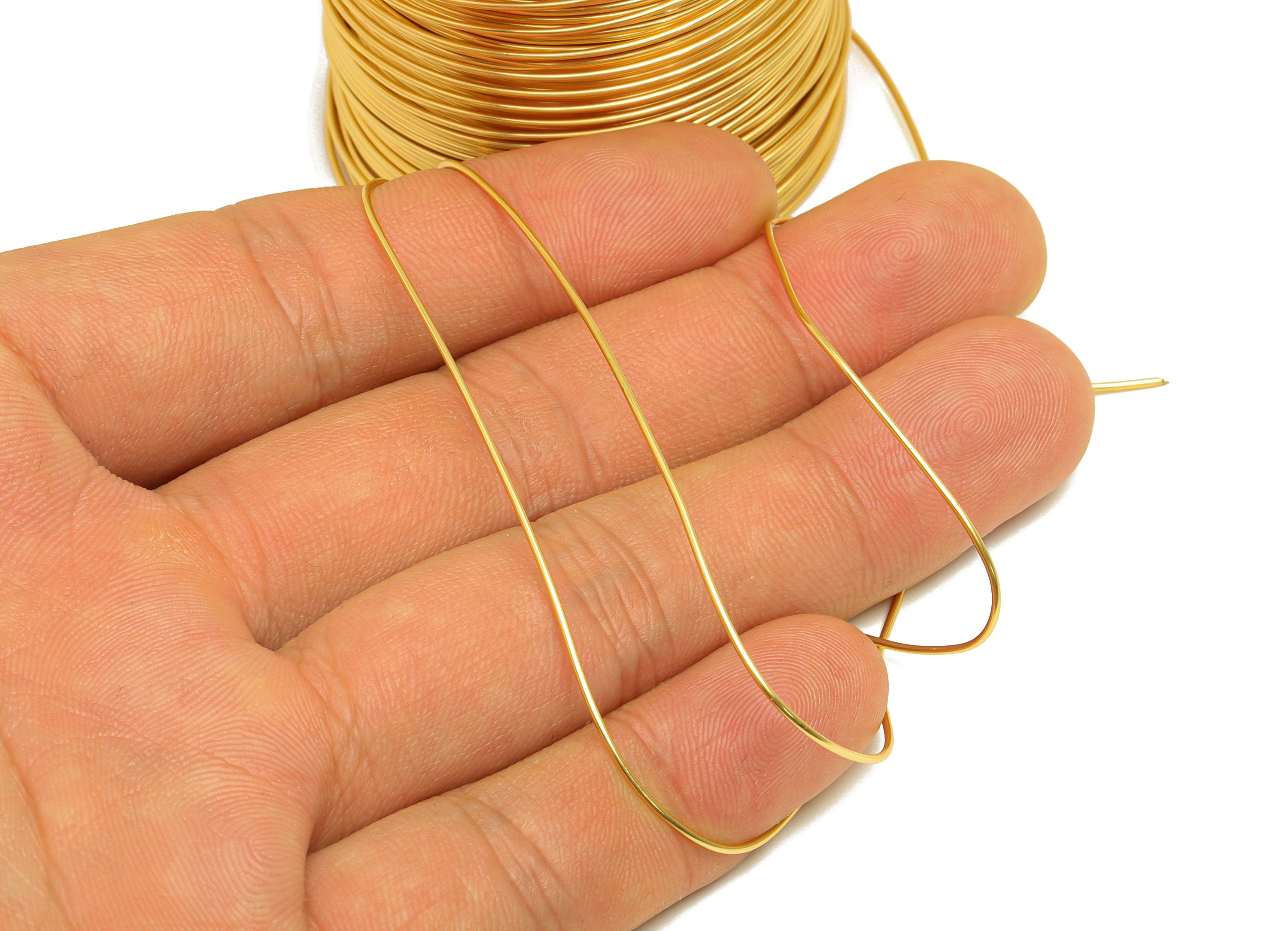 0.8mm Brass Wire - Wrapping Wire - Bulk Wire Beading - KC Gold Tone Plating - Solid Gold Brass Wire - Jeweler Making - 0.8x0.8mm -PP10494-80 - DOMEDBAZAAR
