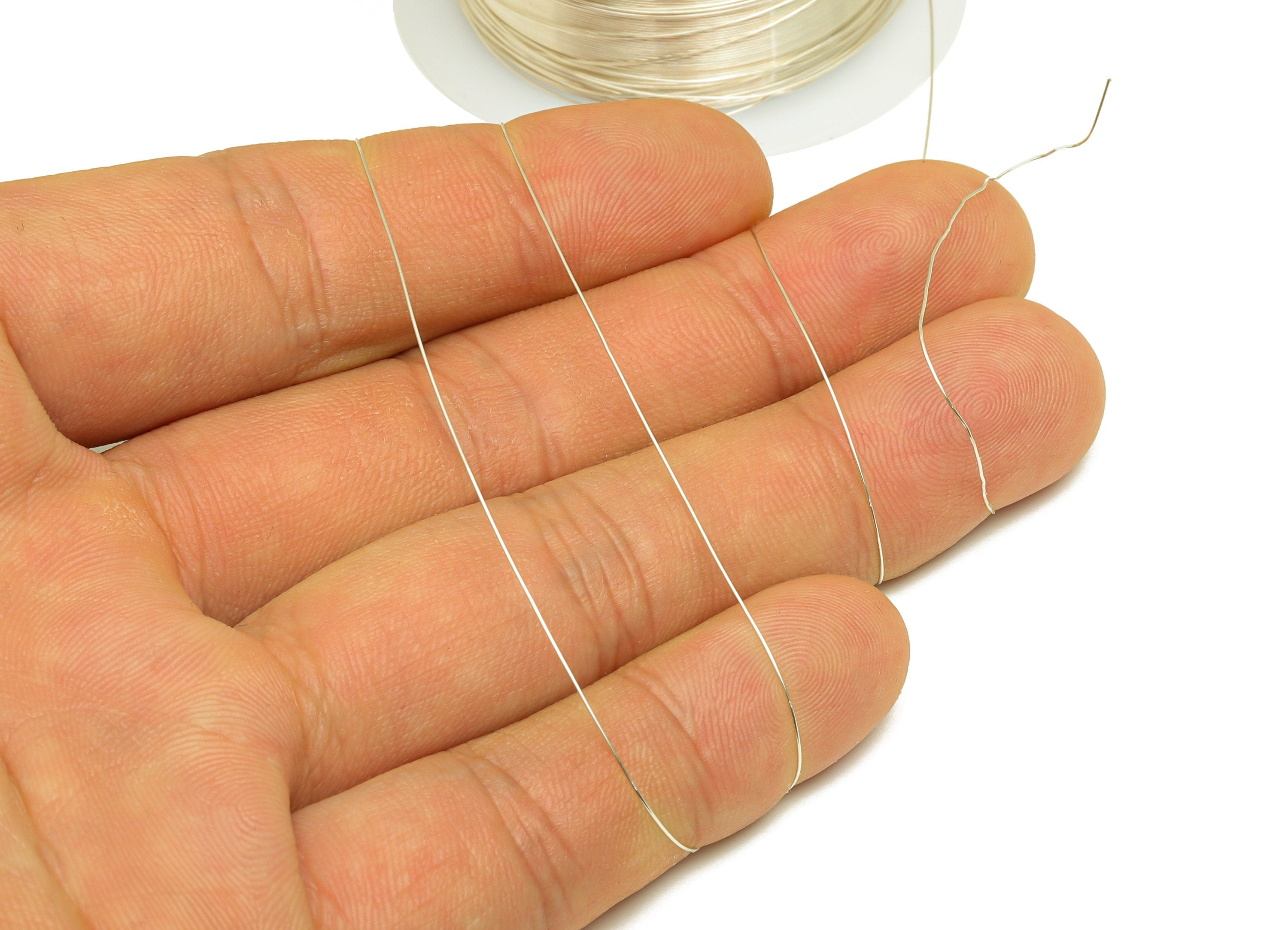 0.3mm Brass Wire - Wrapping Wire - Bulk Brass Wire Beading - Silver Tone Plating - Solid Brass Wire - Jeweler Making - 0.3x0.3mm -PP10496-30 - DOMEDBAZAAR