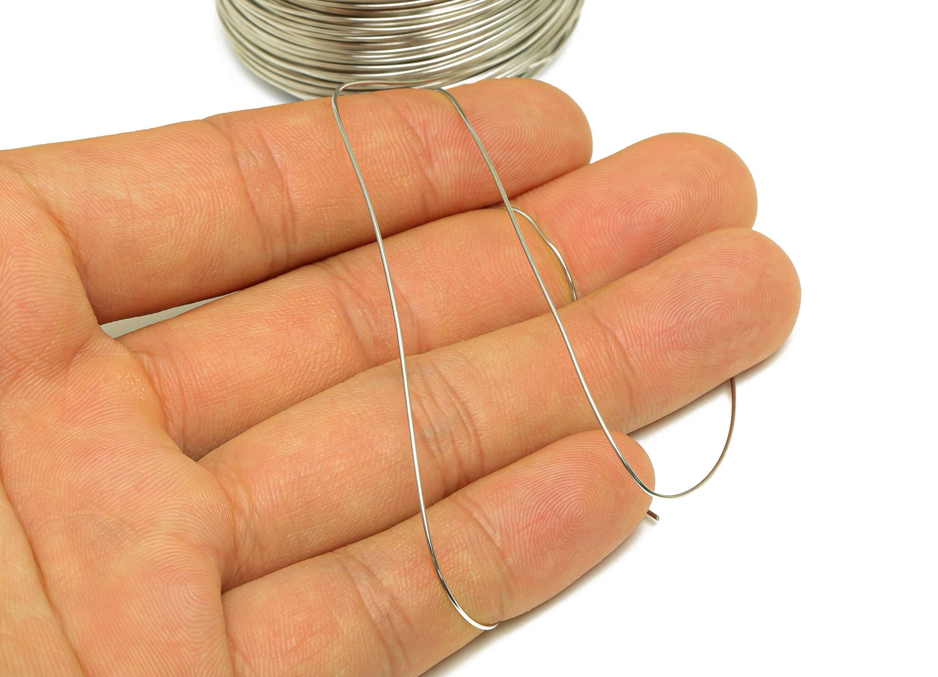 0.6mm Steel Wire - Wrapping Wire - Bulk Wire Beading - 304 Stainless Steel Silver - Solid Steel Wire - Jeweler Making -0.6x0.6mm -PP10493-60 - DOMEDBAZAAR