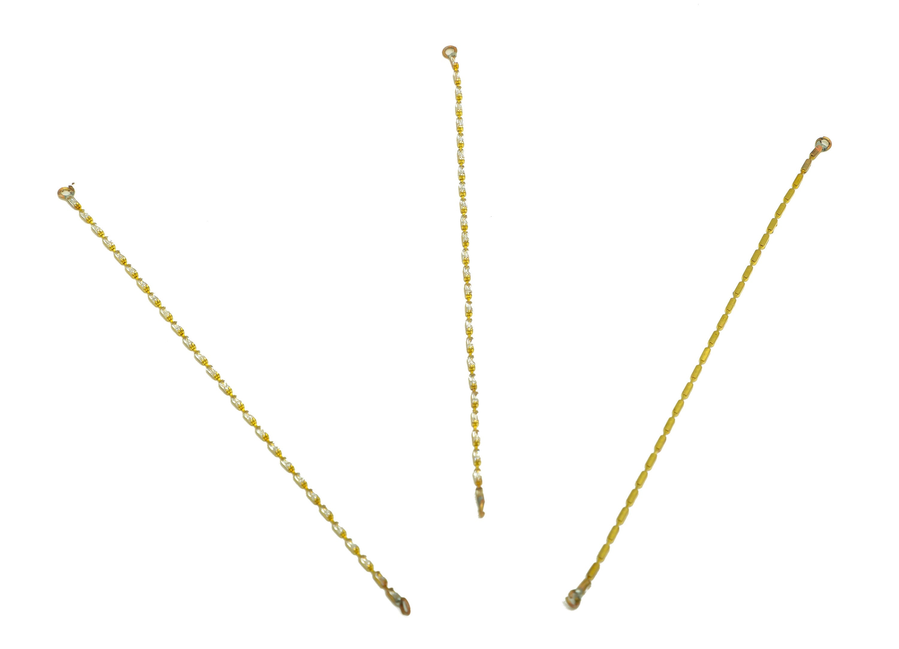 9cm Brass CZ Tassel Earring Connector - Brass Rectangle Zircon Tassel Charms - Brass Cubic Zircon Chain Dangle Charm - 9x1x1.3mm - PP10632-9 - DOMEDBAZAAR