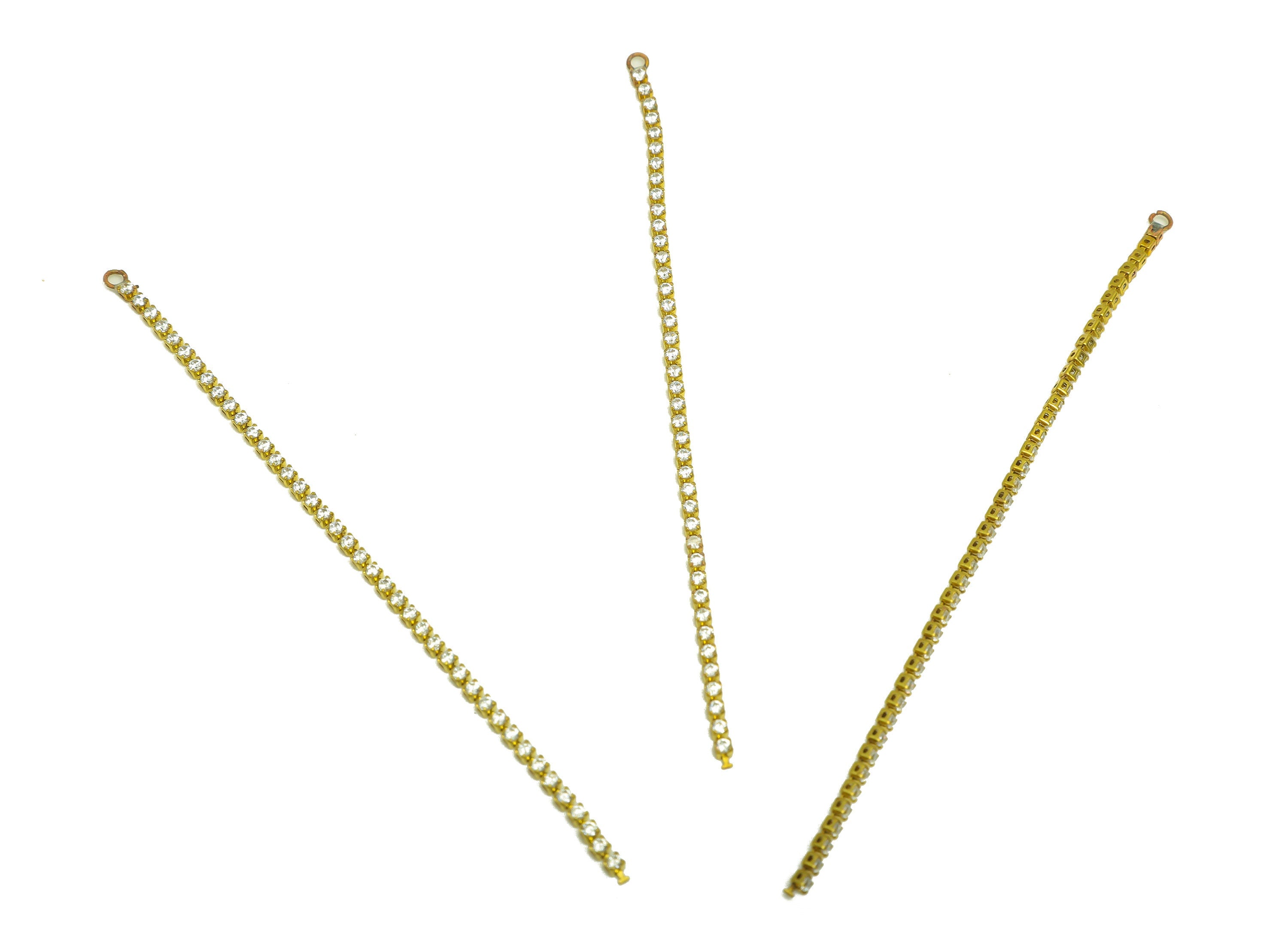 9cm Brass CZ Tassel Earring Charm - Brass Zircon Tassel Hanging Charms - Brass Cubic Zircon Chain Dangle Charm - 9x1.7x1.65mm - PP10629-9 - DOMEDBAZAAR
