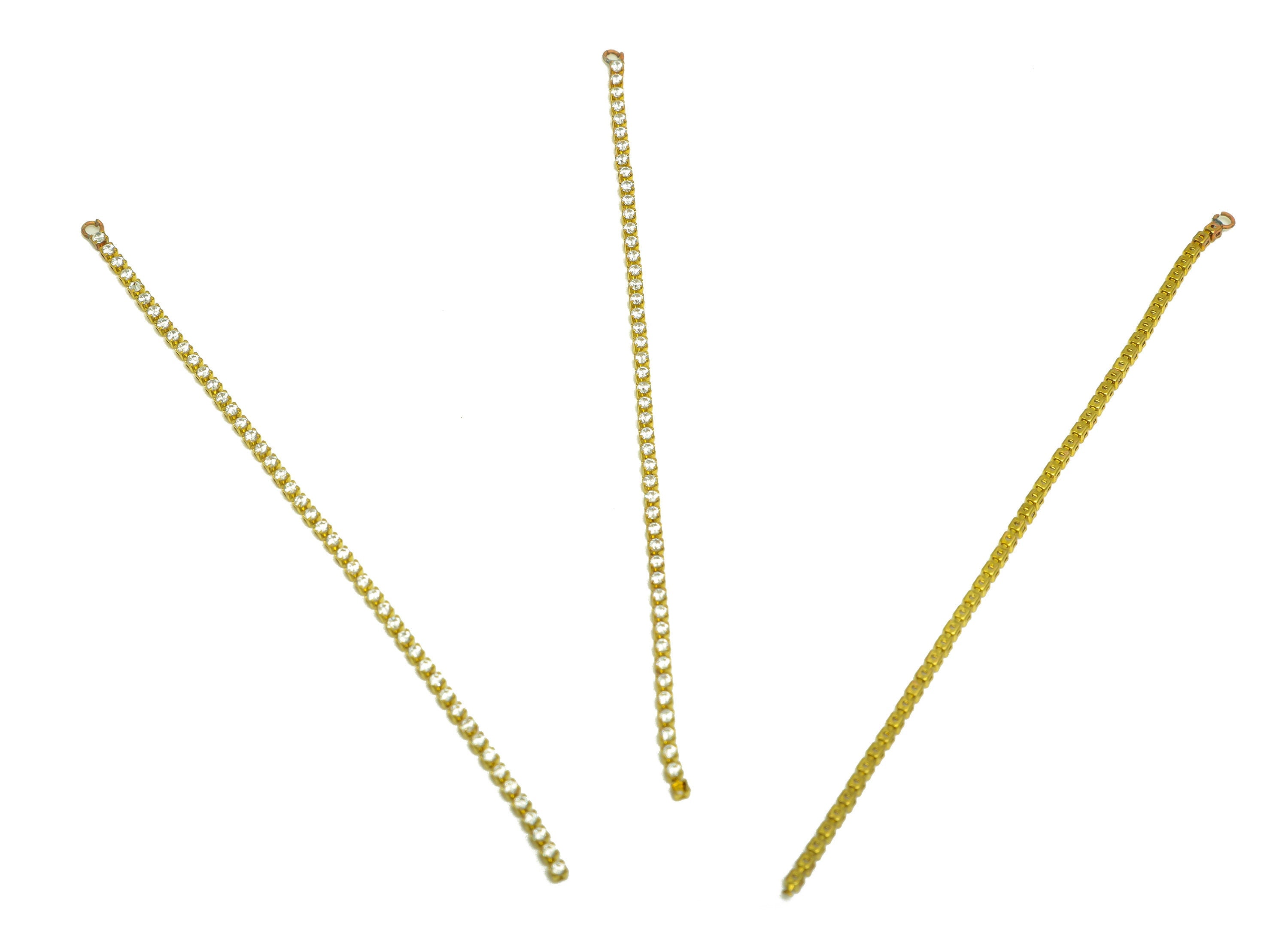 10cm Brass CZ Tassel Earring Charm - Brass Zircon Tassel Beaded Hanging Charms - Brass Cubic Zircon Chain Dangle Charm - 10x1x1mm -PP10629-7 - DOMEDBAZAAR