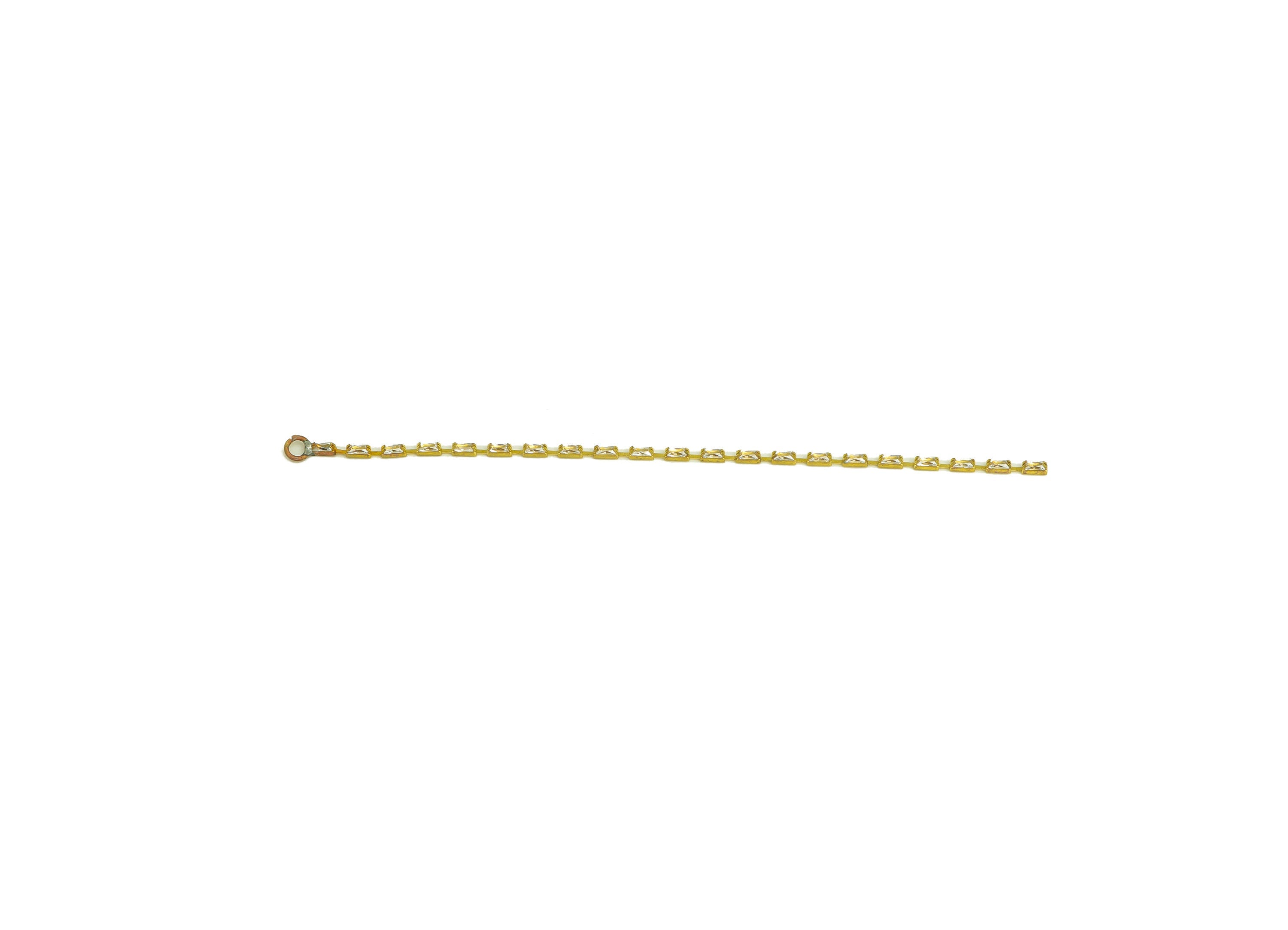 7cm Brass CZ Tassel Earring Charm - Brass Rectangle Zircon Tassel Charms - Brass Cubic Zircon Chain Dangle Charm - 7x1x1.3mm - PP10631-7 - DOMEDBAZAAR