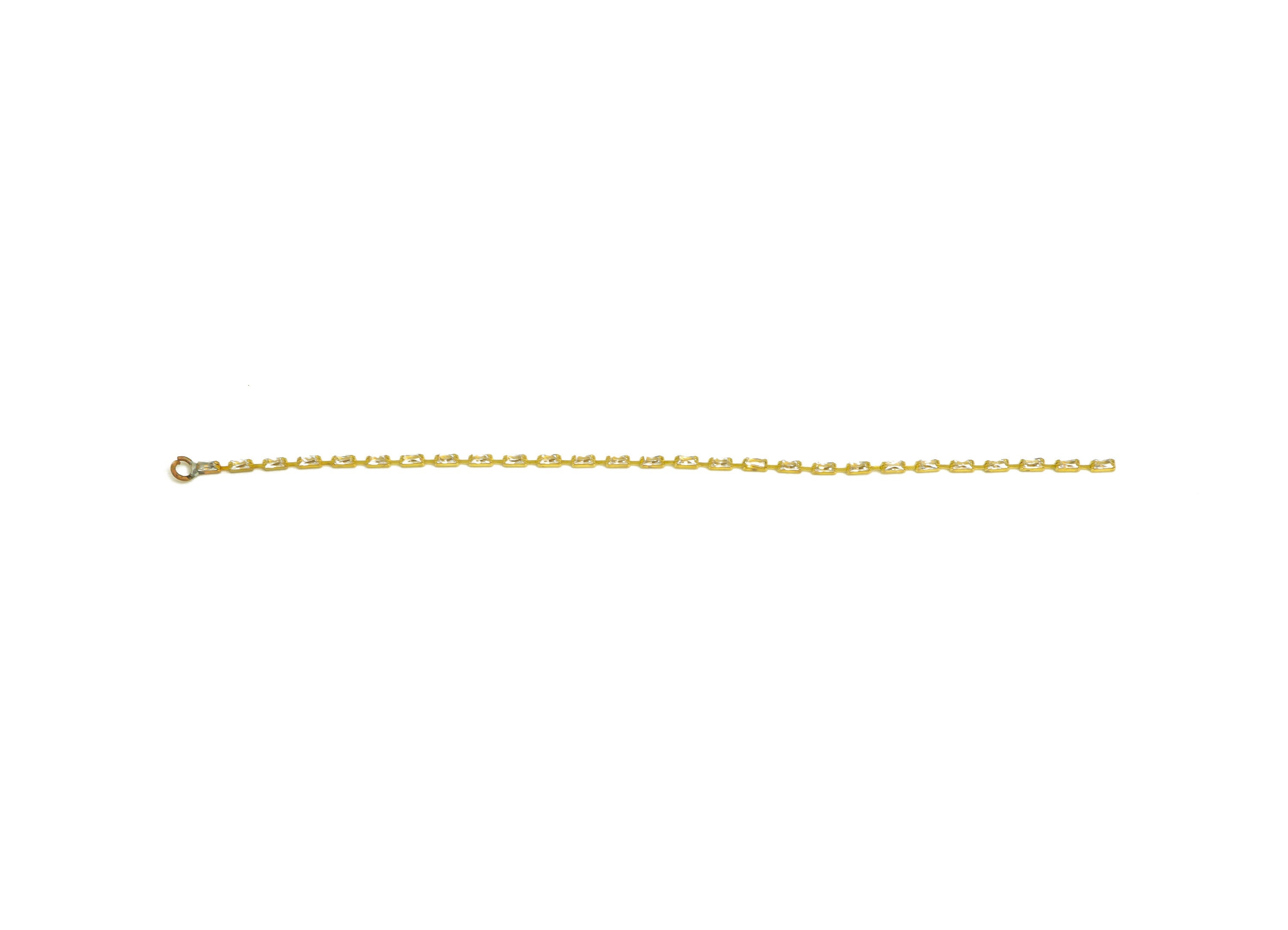9cm Brass CZ Tassel Earring Charm - Brass Rectangle Zircon Tassel Charms - Brass Cubic Zircon Chain Dangle Charm - 9x1x1.3mm - PP10631-9 - DOMEDBAZAAR