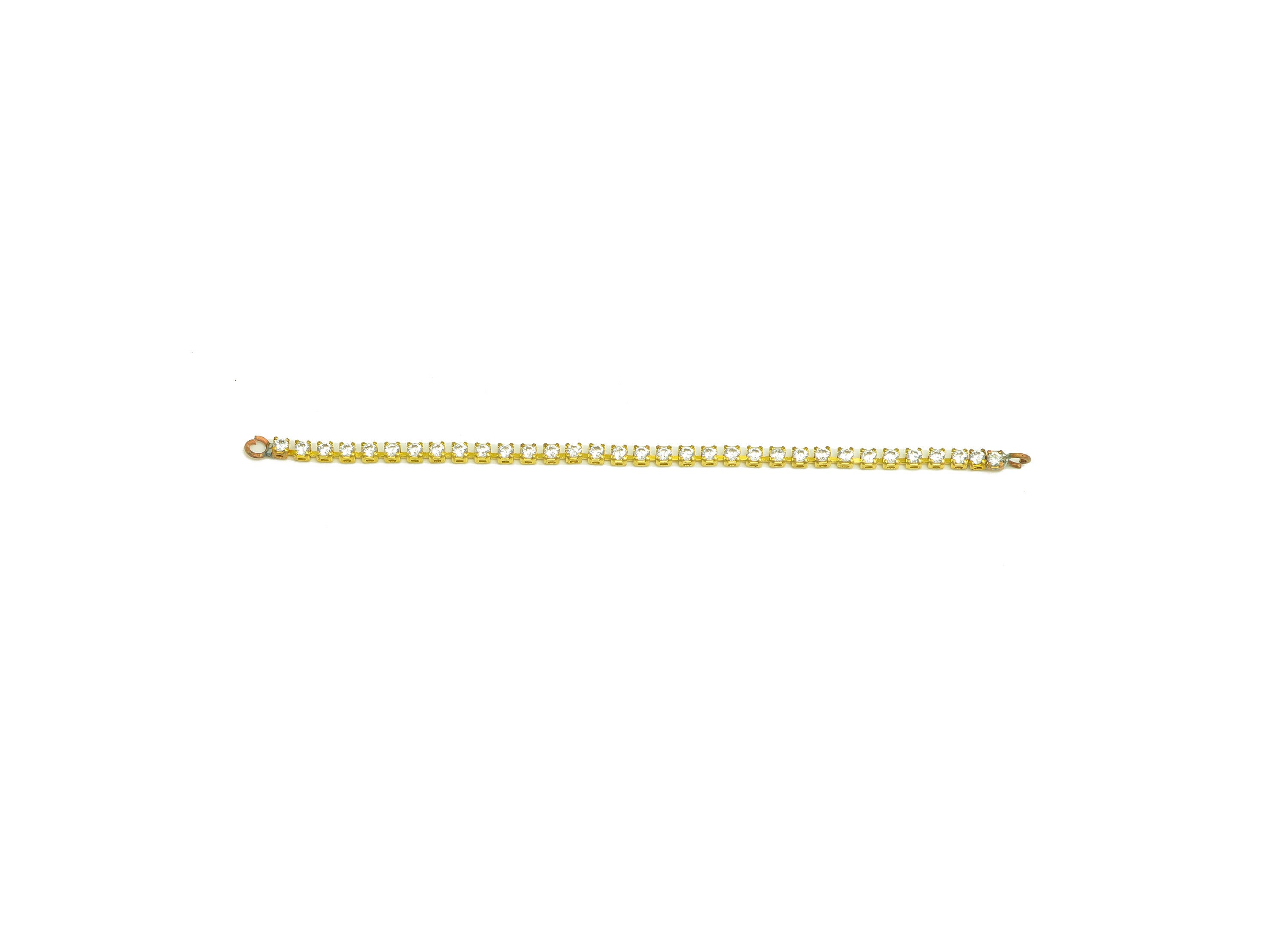 8cm Brass CZ Tassel Earring Connector - Brass Zircon Tassel Hang Earring Charm - Brass Cubic Zircon Chain Dangle Charm - 8x1.7x1mm-PP10630-8 - DOMEDBAZAAR
