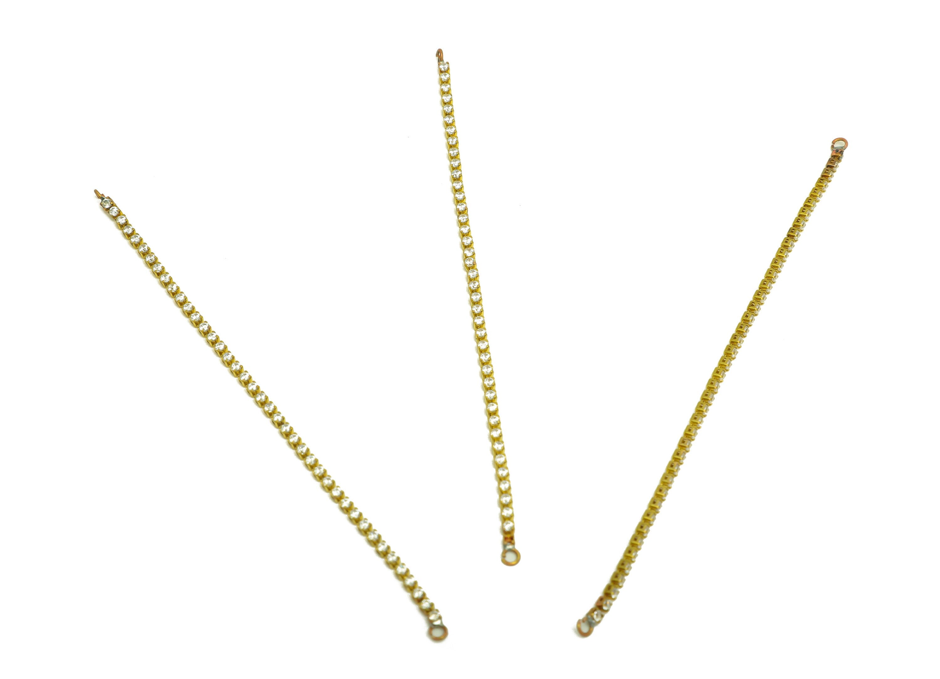 9cm Brass CZ Tassel Earring Connector - Brass Zircon Tassel Hang Earring Charm - Brass Cubic Zircon Chain Dangle Charm - 9x1x1mm - PP10630-9 - DOMEDBAZAAR