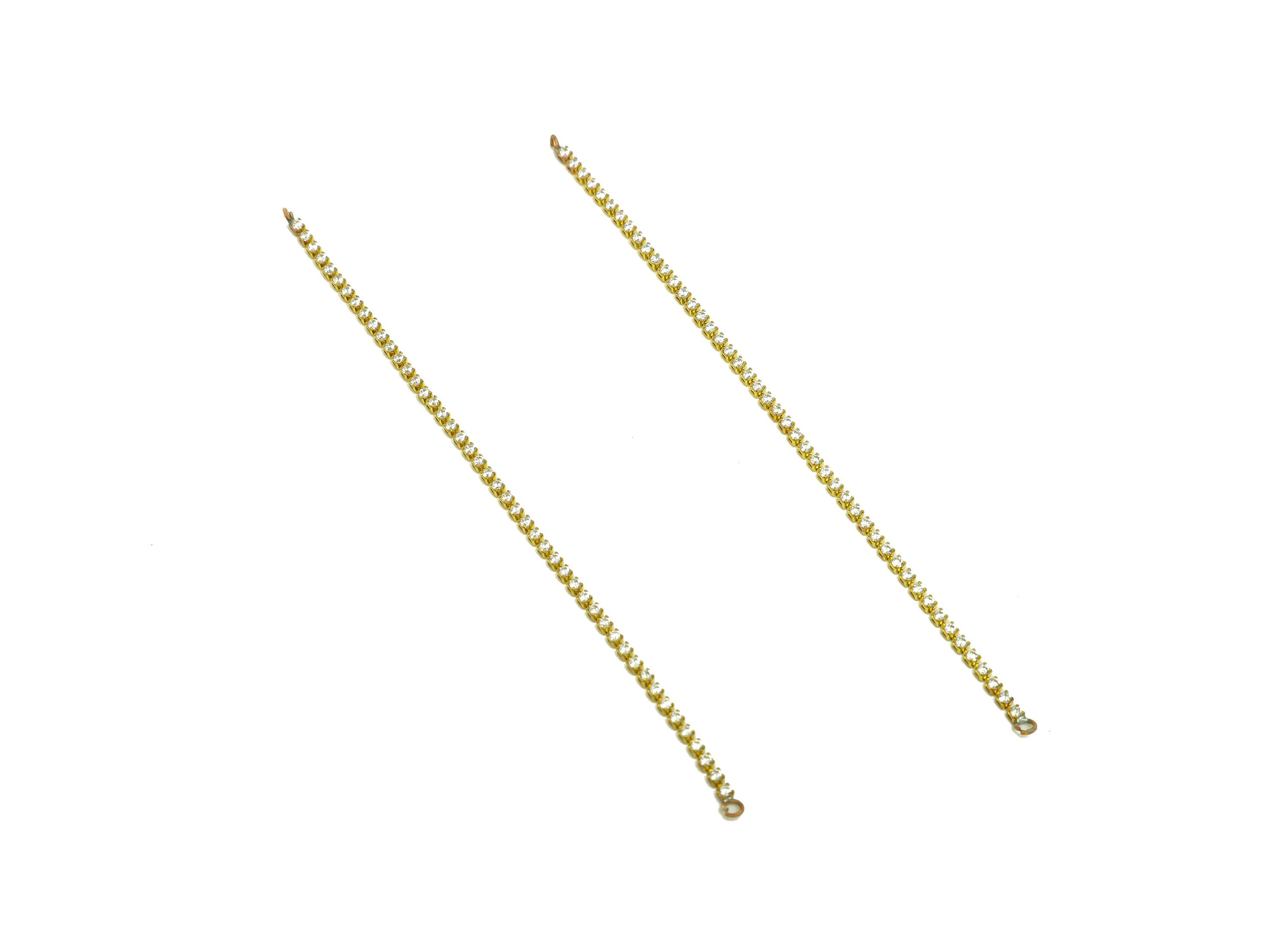 10cm CZ Tassel Earring Connector - Brass Zircon Tassel Hang Earring Charm - Brass Cubic Zircon Chain Dangle Charm - 10x1x1.65mm - PP10630-7 - DOMEDBAZAAR