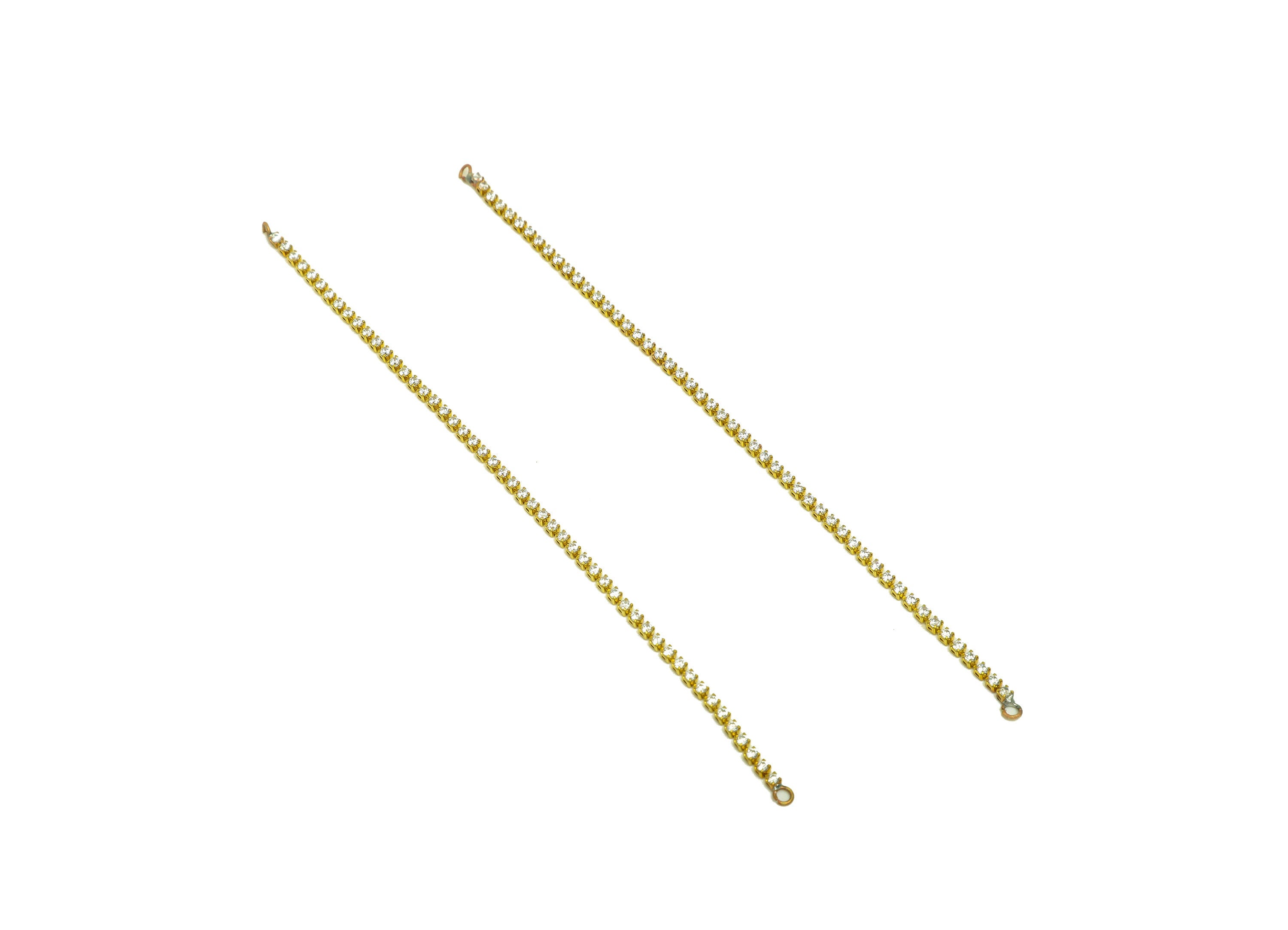 11cm CZ Tassel Earring Connector - Brass Zircon Tassel Hang Earring Charm - Brass Cubic Zircon Chain Dangle Charm - 11x1.7x1mm - PP10630-11 - DOMEDBAZAAR