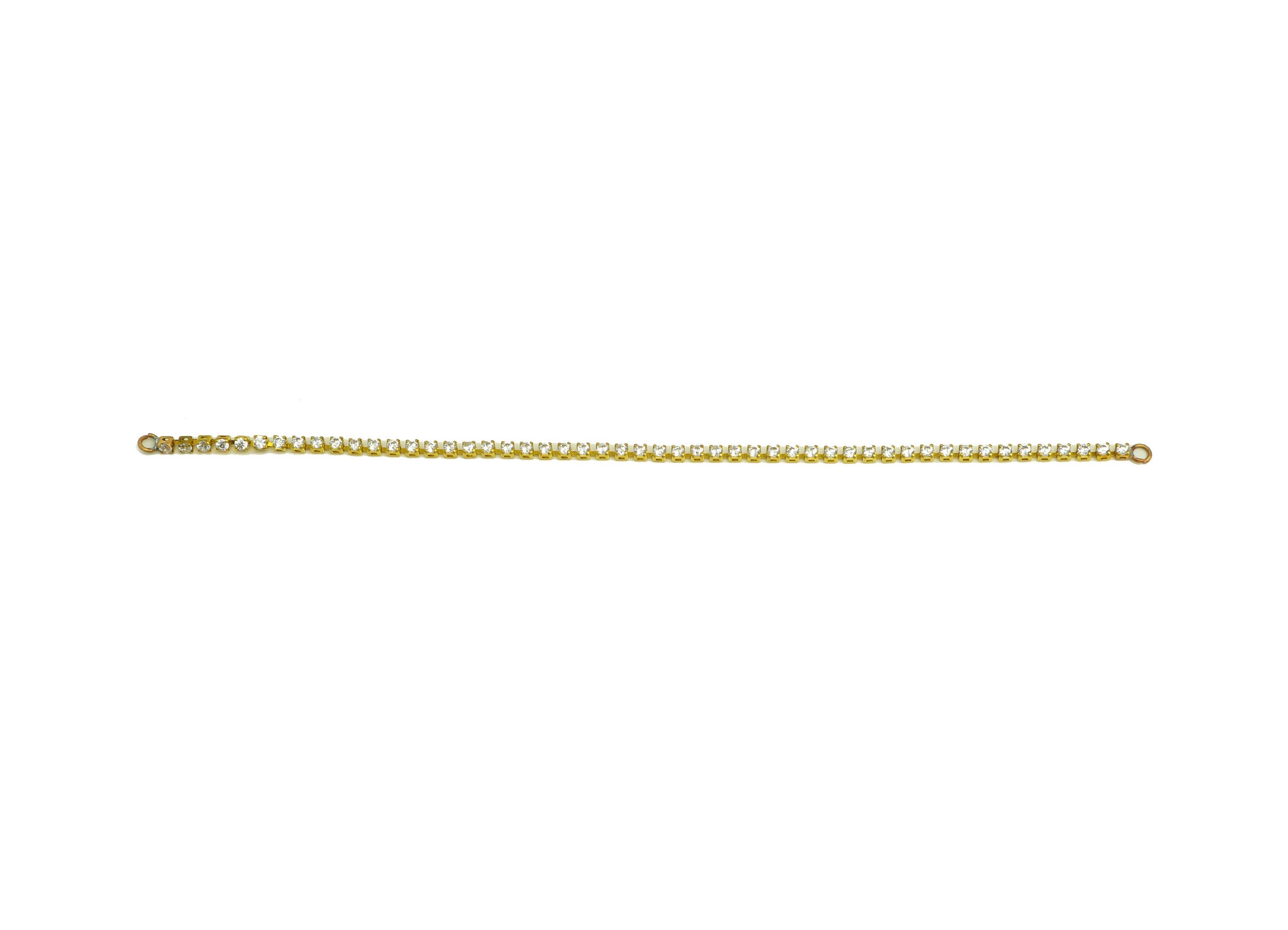 11cm CZ Tassel Earring Connector - Brass Zircon Tassel Hang Earring Charm - Brass Cubic Zircon Chain Dangle Charm - 11x1.7x1mm - PP10630-11 - DOMEDBAZAAR