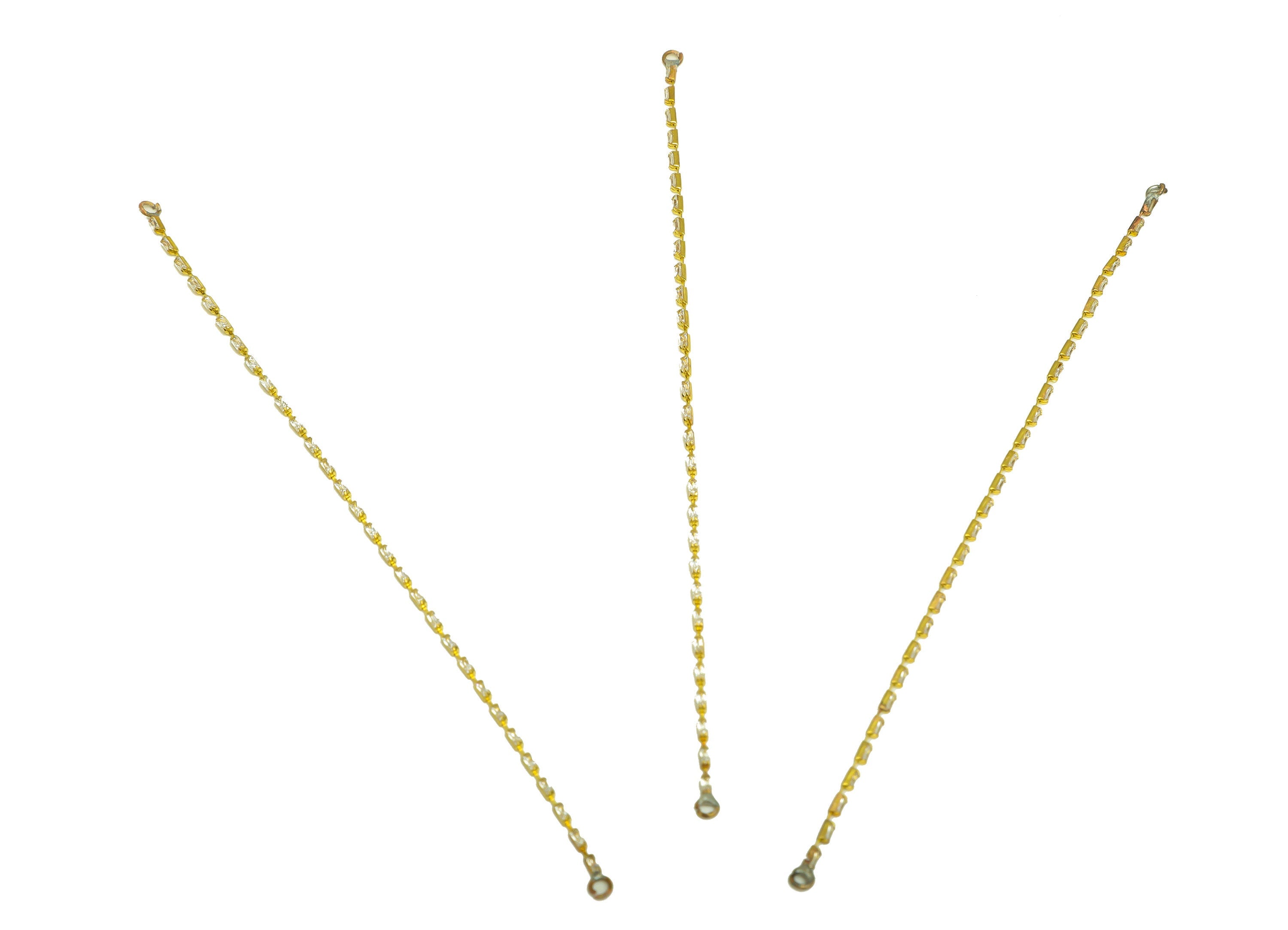 10cm CZ Tassel Earring Connector - Brass Tassel Rectangle Earring Charm - Brass Cubic Zircon Chain Dangle Charm - 10x1x1.3mm - PP10632-10 - DOMEDBAZAAR