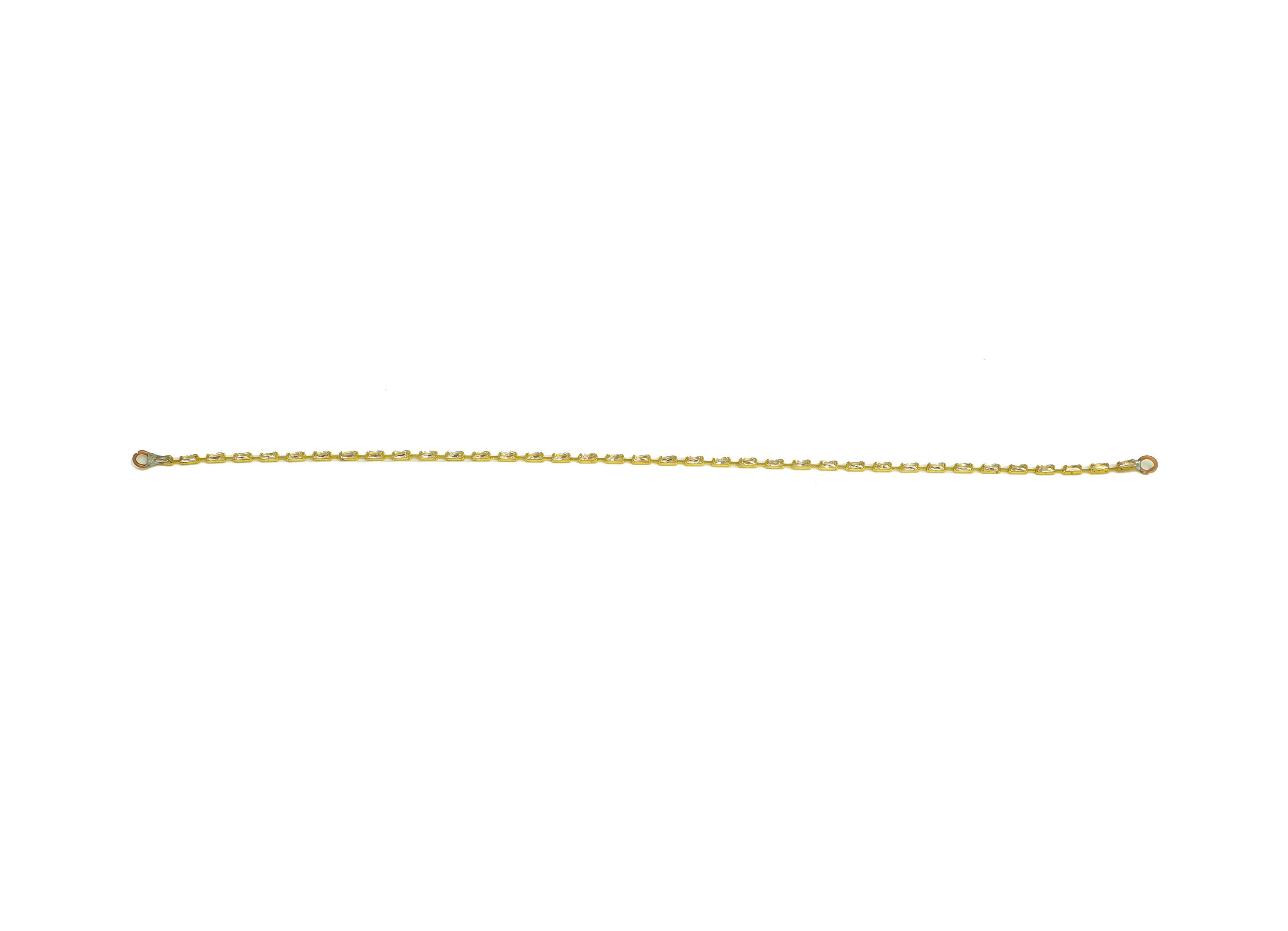 12cm CZ Tassel Earring Connector - Brass Tassel Rectangle Earring Charm - Brass Cubic Zircon Chain Dangle Charm - 12x1x1.3mm - PP10632-12 - DOMEDBAZAAR