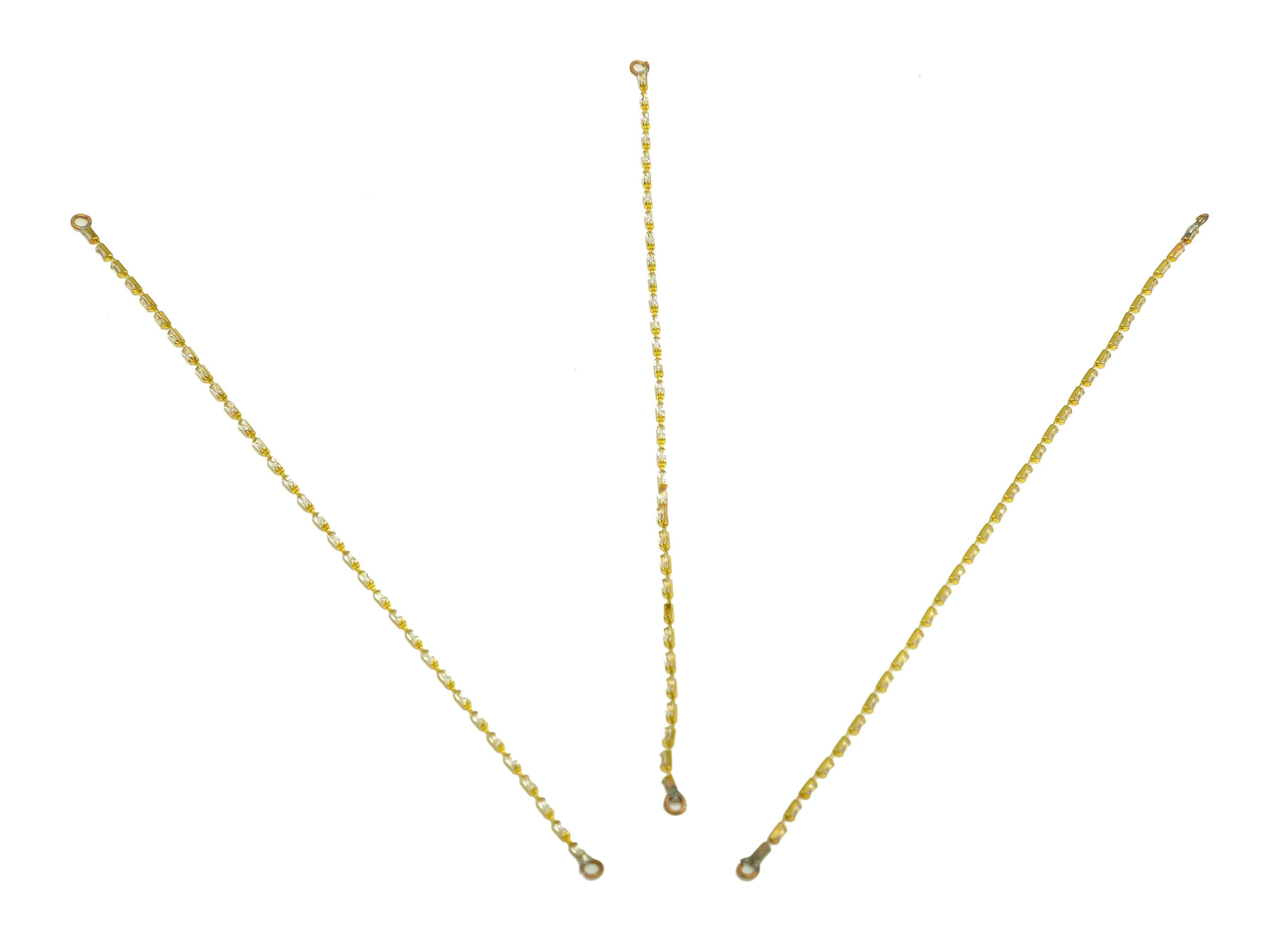 11cm CZ Tassel Earring Connector - Brass Tassel Rectangle Earring Charm - Brass Cubic Zircon Chain Dangle Charm - 11x1x1.3mm - PP10632-11 - DOMEDBAZAAR