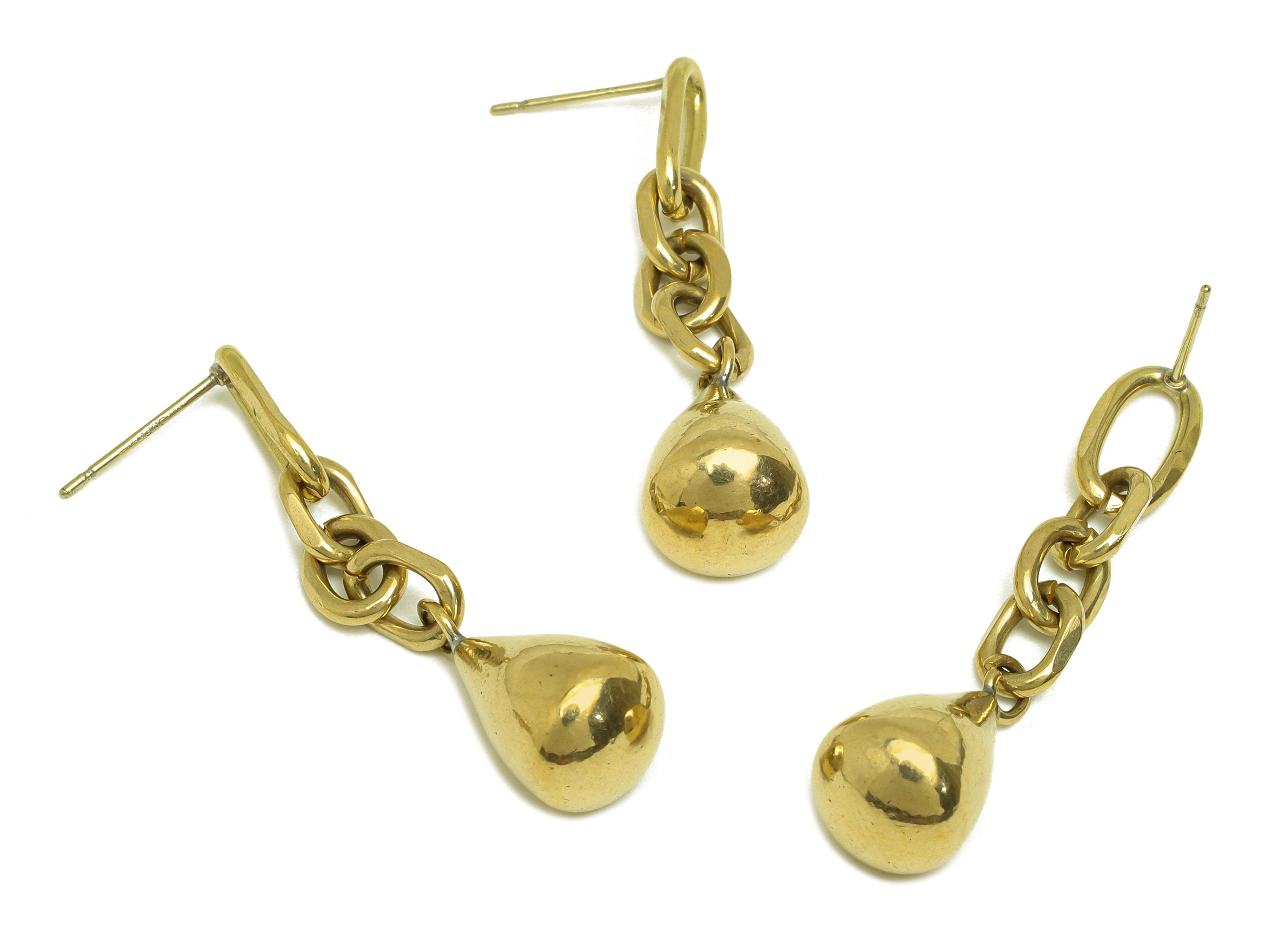 Brass Chain Earring Stud - Raw Brass Chian Drop Earring Post - Brass Dangle Chain Teardrop Earring Stud - Dangel Post - 42x9x9mm - PP10594 - DOMEDBAZAAR