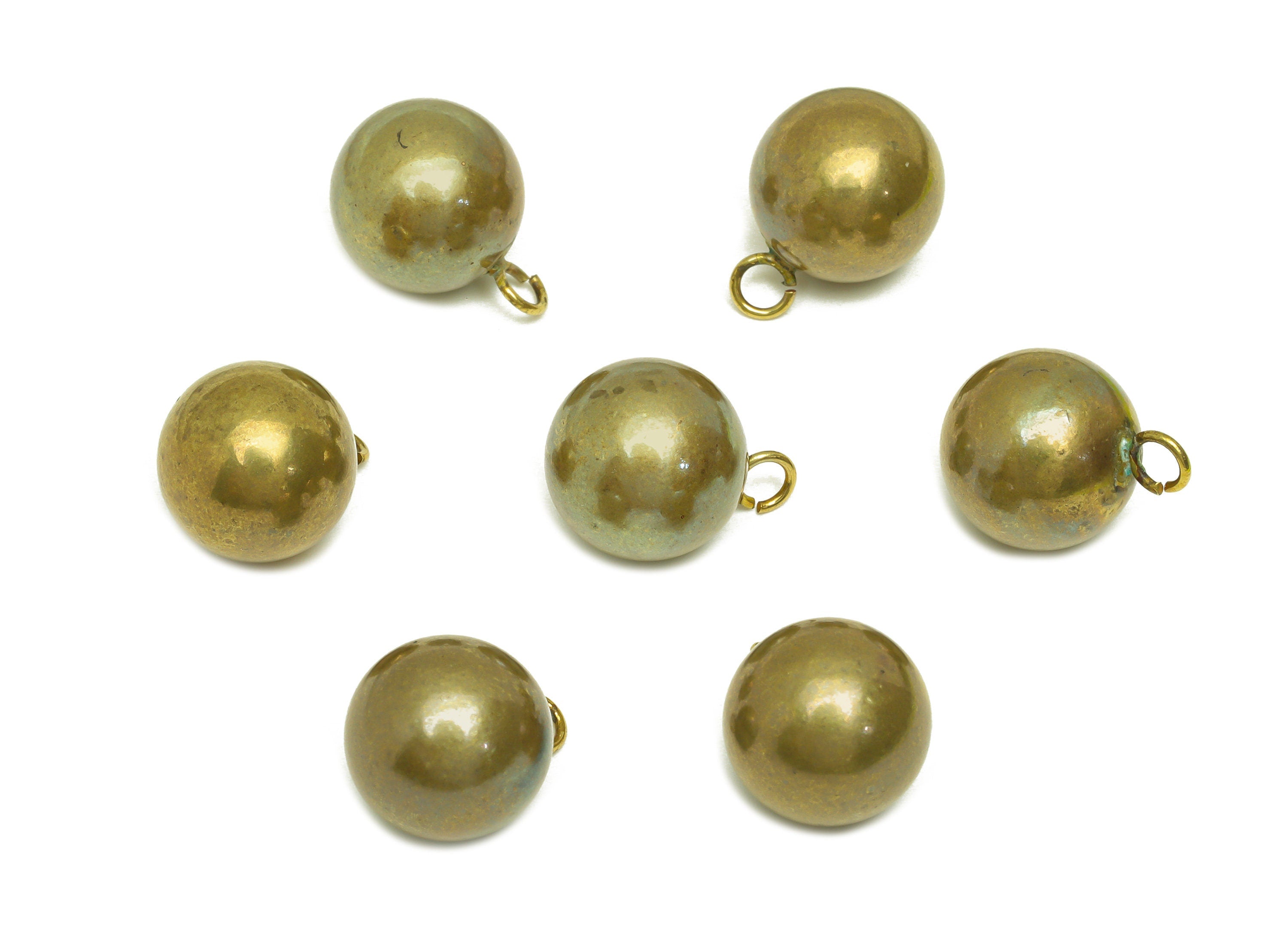 12mm Brass Ball Earring Charm - Raw Brass Ball Earring Charms - Brass Ball Pendant - Earring Finding - Jewelry Making - 12x12x12mm - PP10561 - DOMEDBAZAAR