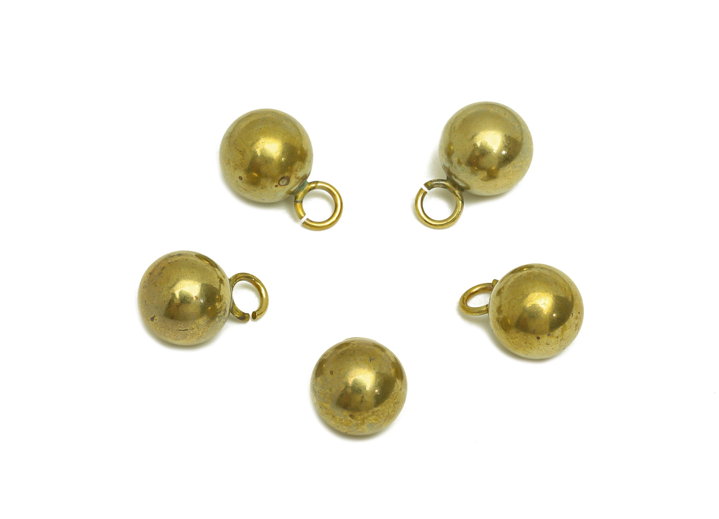 8mm Brass Ball Earring Charm - Raw Brass Ball Earring Charms - Brass Ball Pendant - Earring Finding - Jewelry Making - 8x8x8mm - PP10559 - DOMEDBAZAAR