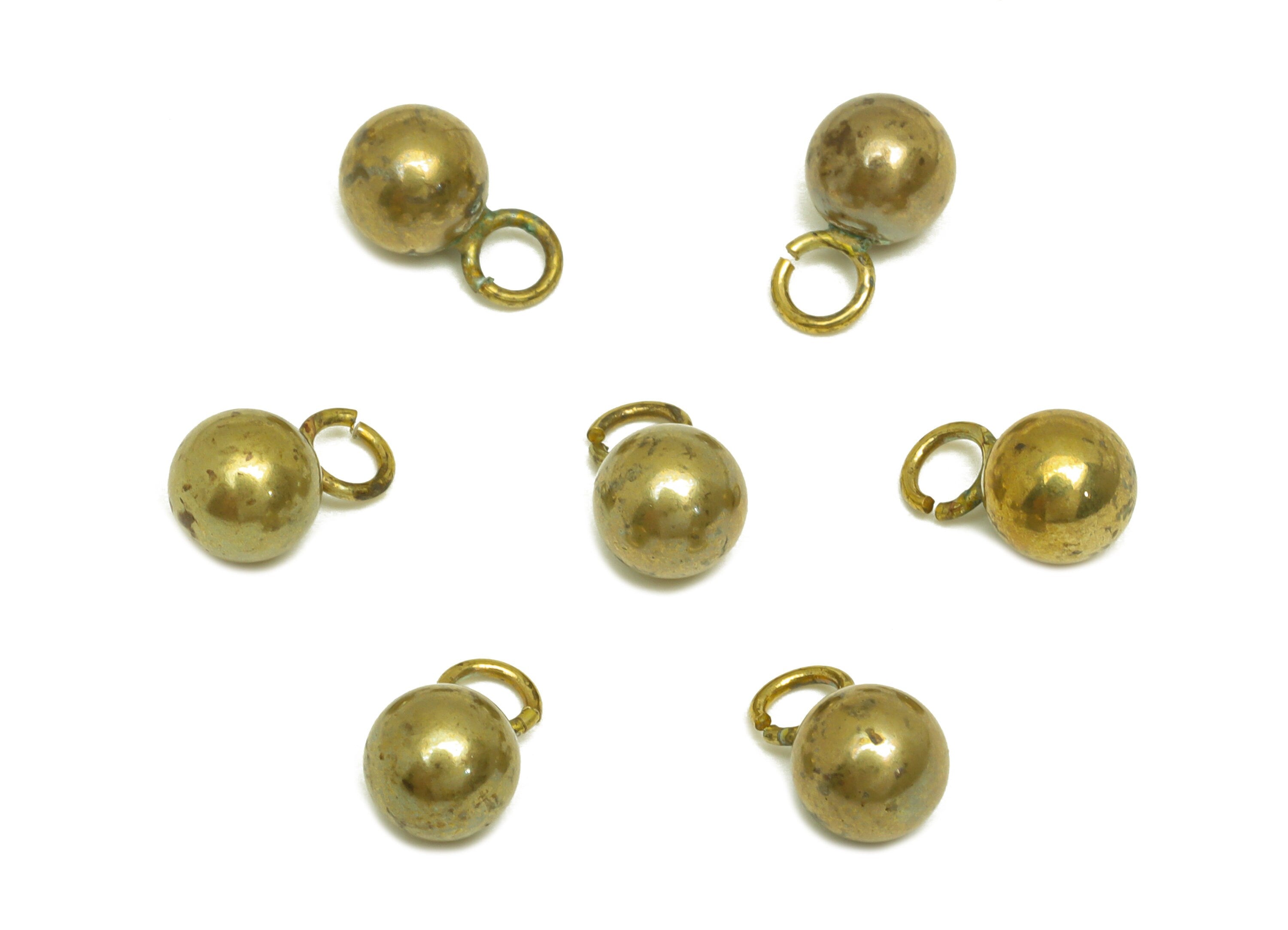 6mm Brass Ball Earring Charm - Raw Brass Ball Earring Charms - Brass Ball Pendant - Earring Finding - Jewelry Making - 6x6x6mm - PP10558 - DOMEDBAZAAR