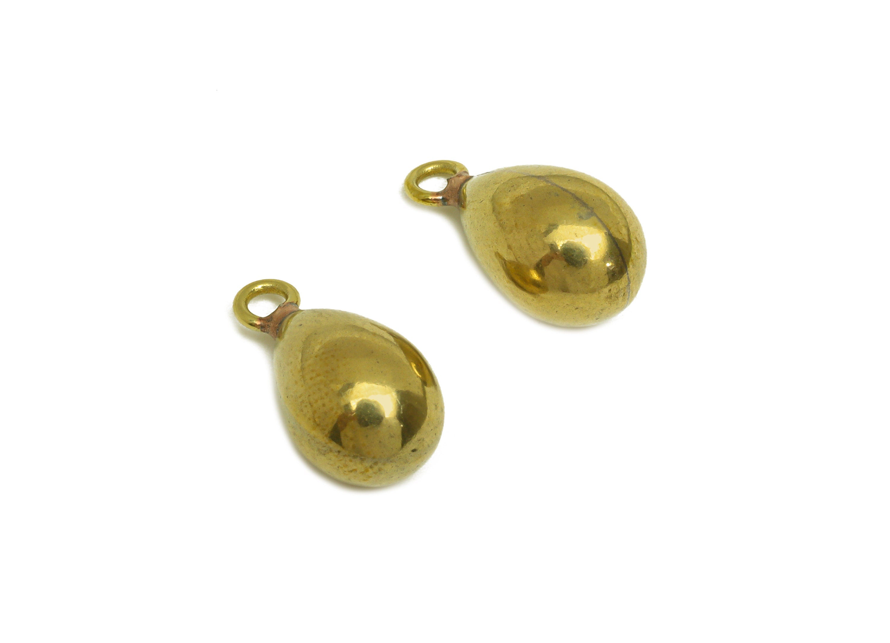 Brass Teardrop Earring Charm - Raw Brass Drop Earring Charms - Brass Cubic Drop Pendant - Earring Finding - 18x9x9mm - PP10557 - DOMEDBAZAAR