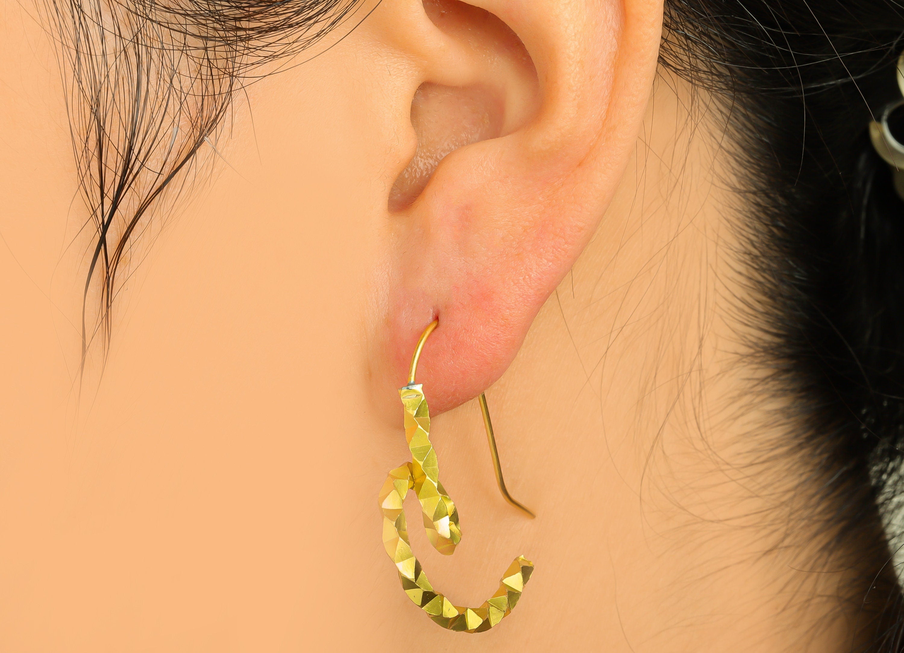 Brass Heart Hoop Earring Wire - Raw Brass Textured Ear Wire - Brass Hoop Ear Wire - Brass Ear Wire - Earring Finding - 33x28x2.8mm- PP10590 - DOMEDBAZAAR