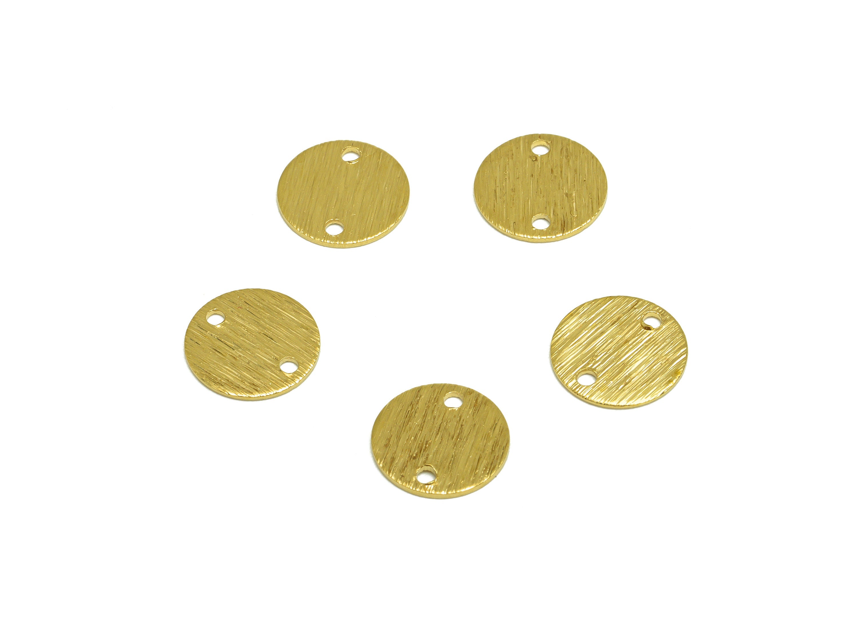 10mm Brass Round Earring Connector - Raw Brass Textured Circle Earring Charm - Brass Textured Round  Connector - 10x10x0.5mm - PP10484 - DOMEDBAZAAR