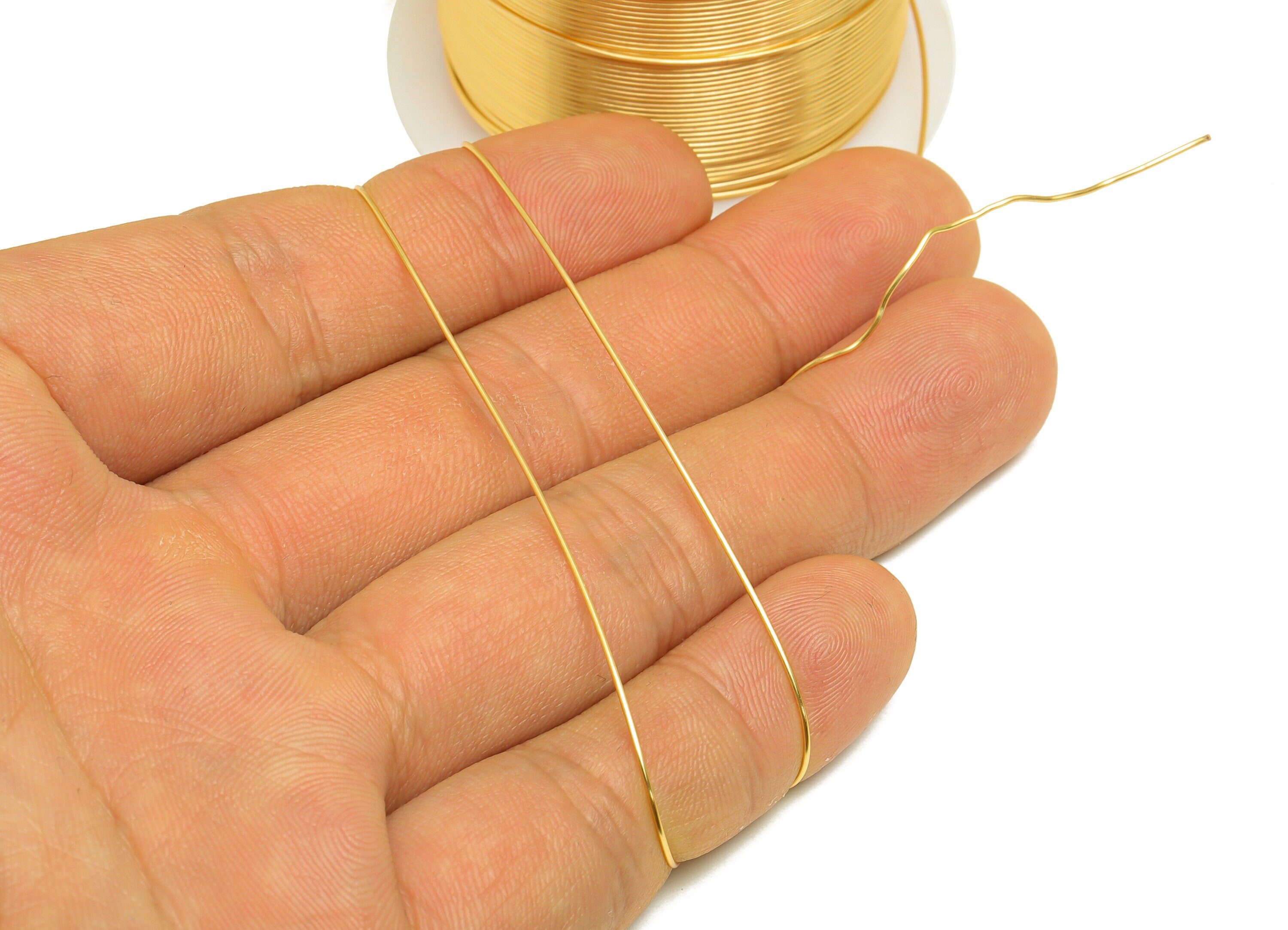 0.6mm Brass Wire - Wrapping Wire - Bulk Wire Beading - KC Gold Tone Plating - Solid Gold Brass Wire - Jeweler Making - 0.6x0.6mm -PP10494-60 - DOMEDBAZAAR