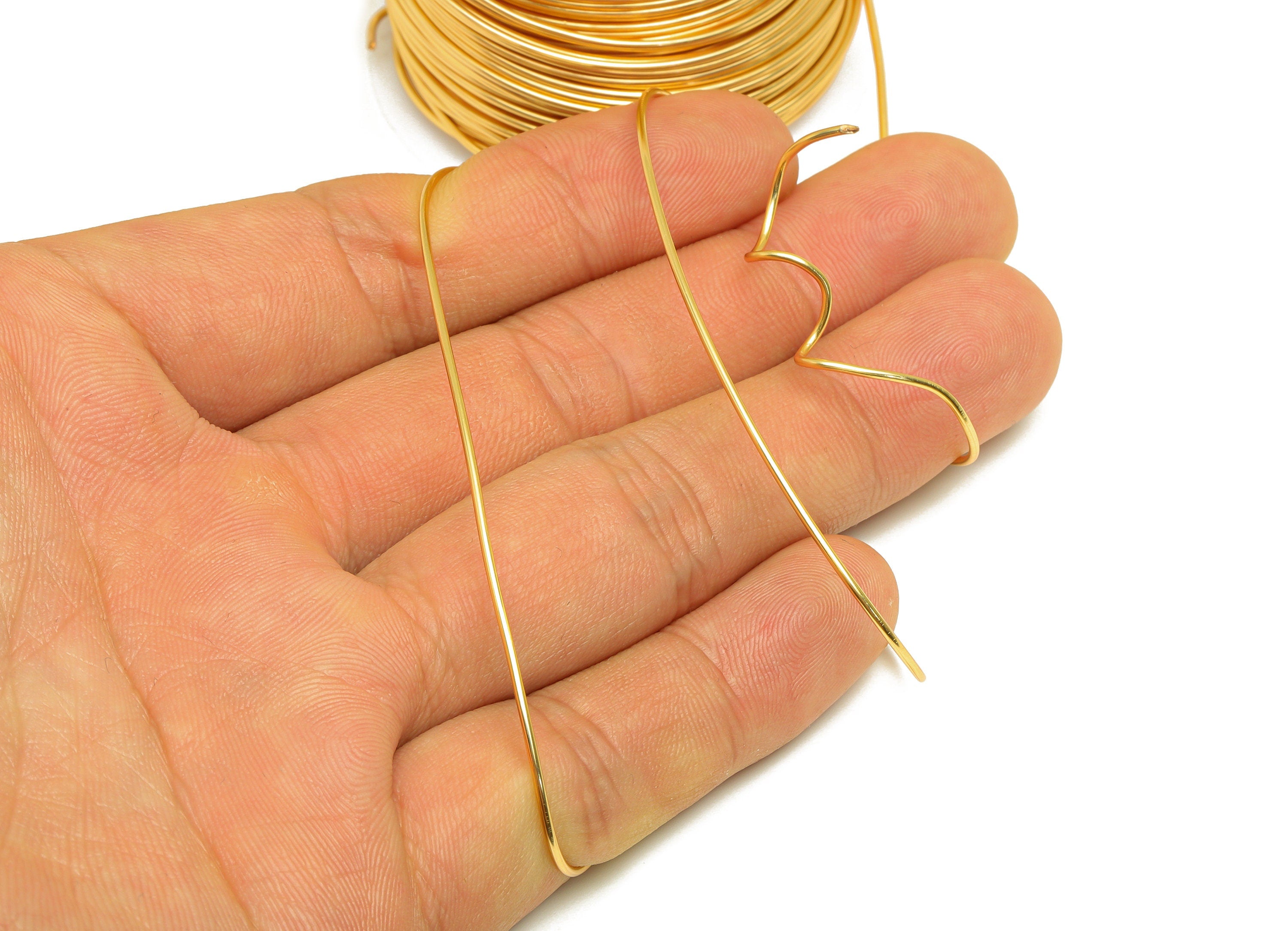 1mm Brass Wire - Wrapping Wire - Bulk Wire Beading - KC Gold Tone Plating - Solid Gold Brass Wire - Jeweler Making - 1x1mm - PP10494-100 - DOMEDBAZAAR