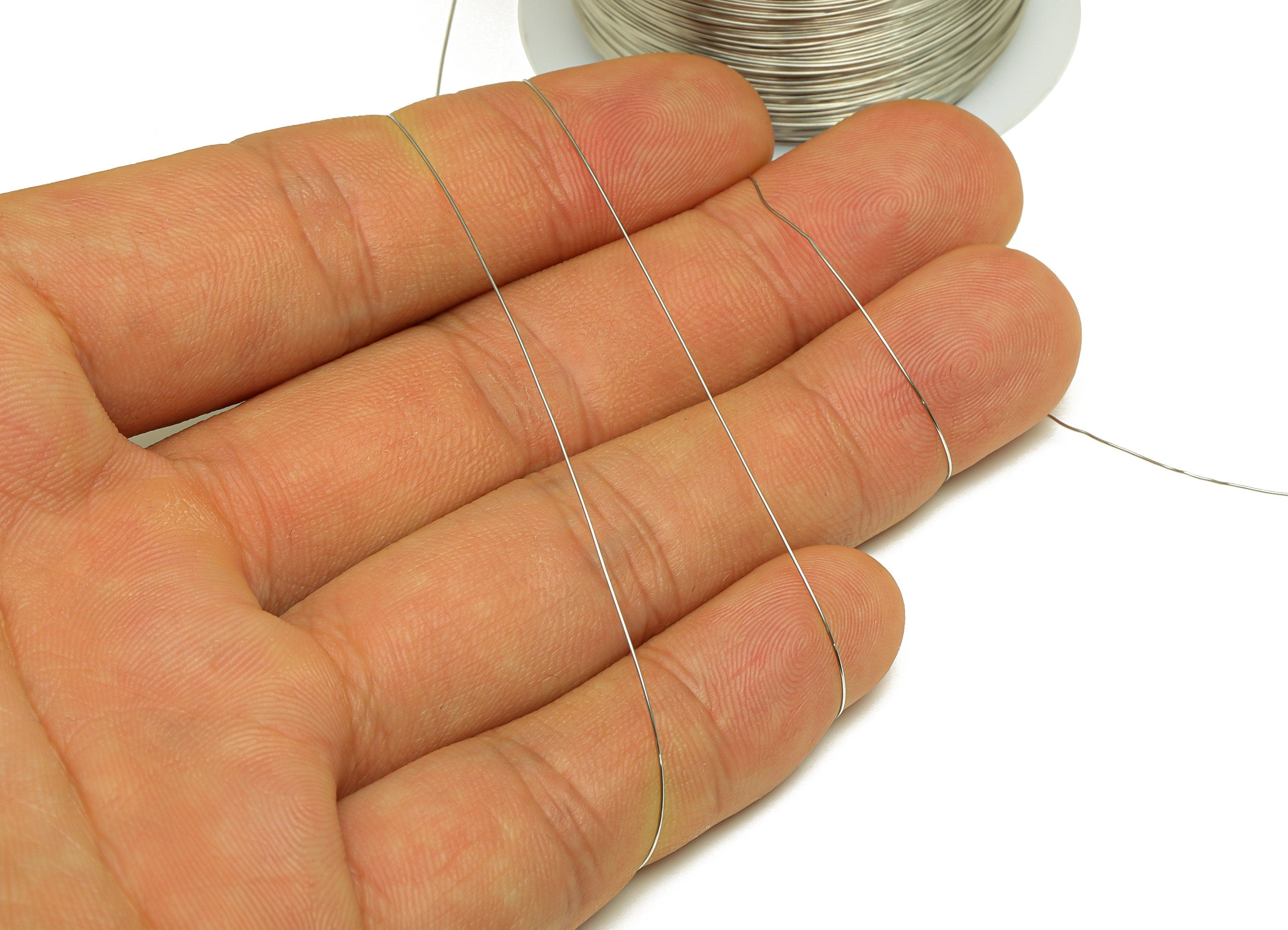 0.3mm Steel Wire - Wrapping Wire - Bulk Wire Beading - 304 Stainless Steel Silver - Solid Steel Wire - Jeweler Making -0.3x0.3mm -PP10493-30 - DOMEDBAZAAR
