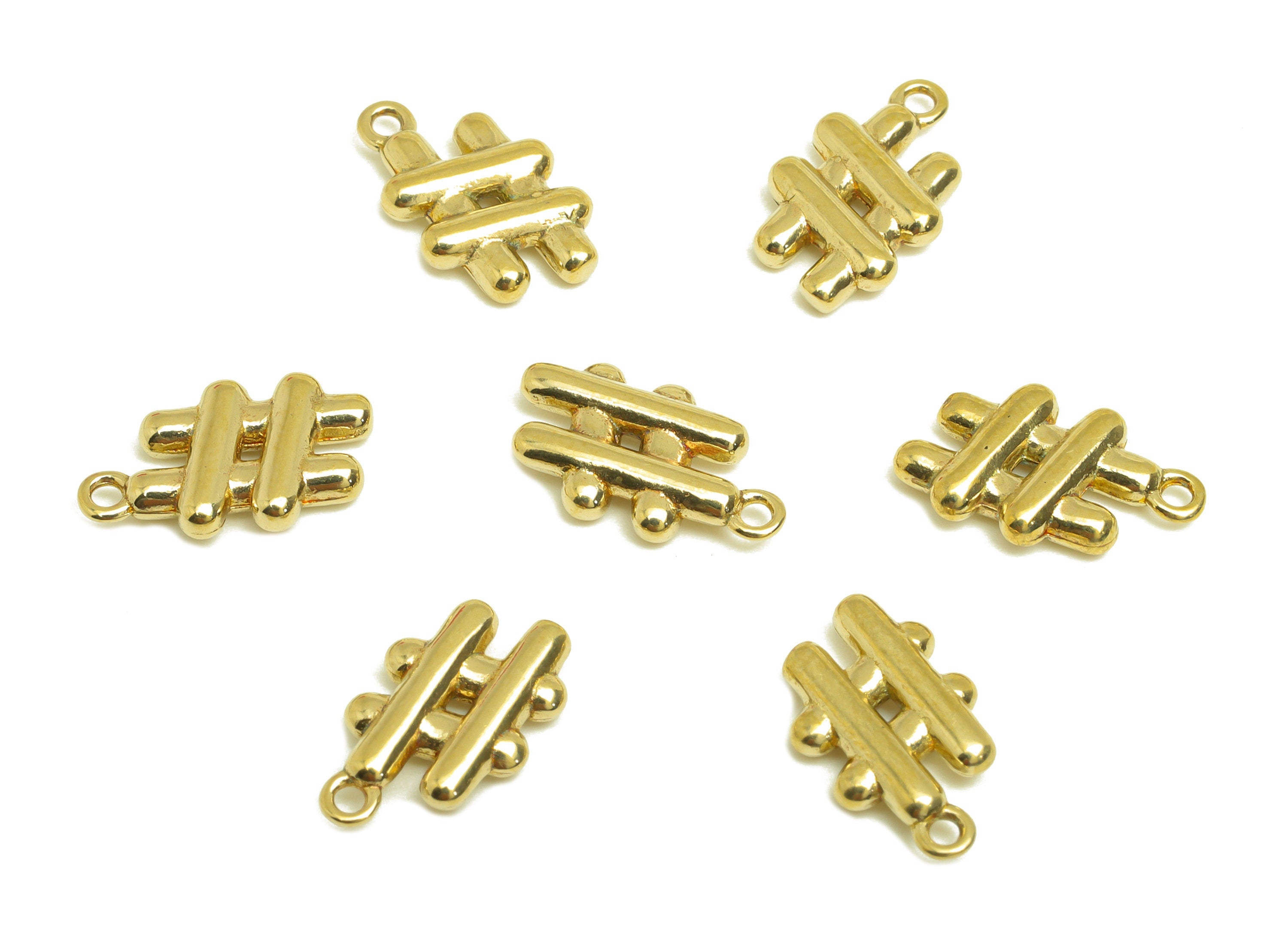 Brass Mesh Earring Charm - Raw Brass Cross Bar Earring Charm - Brass Mini Cross Stick Pendant - For Necklace - 14.1x8.4x2.6mm - PP10711 - DOMEDBAZAAR