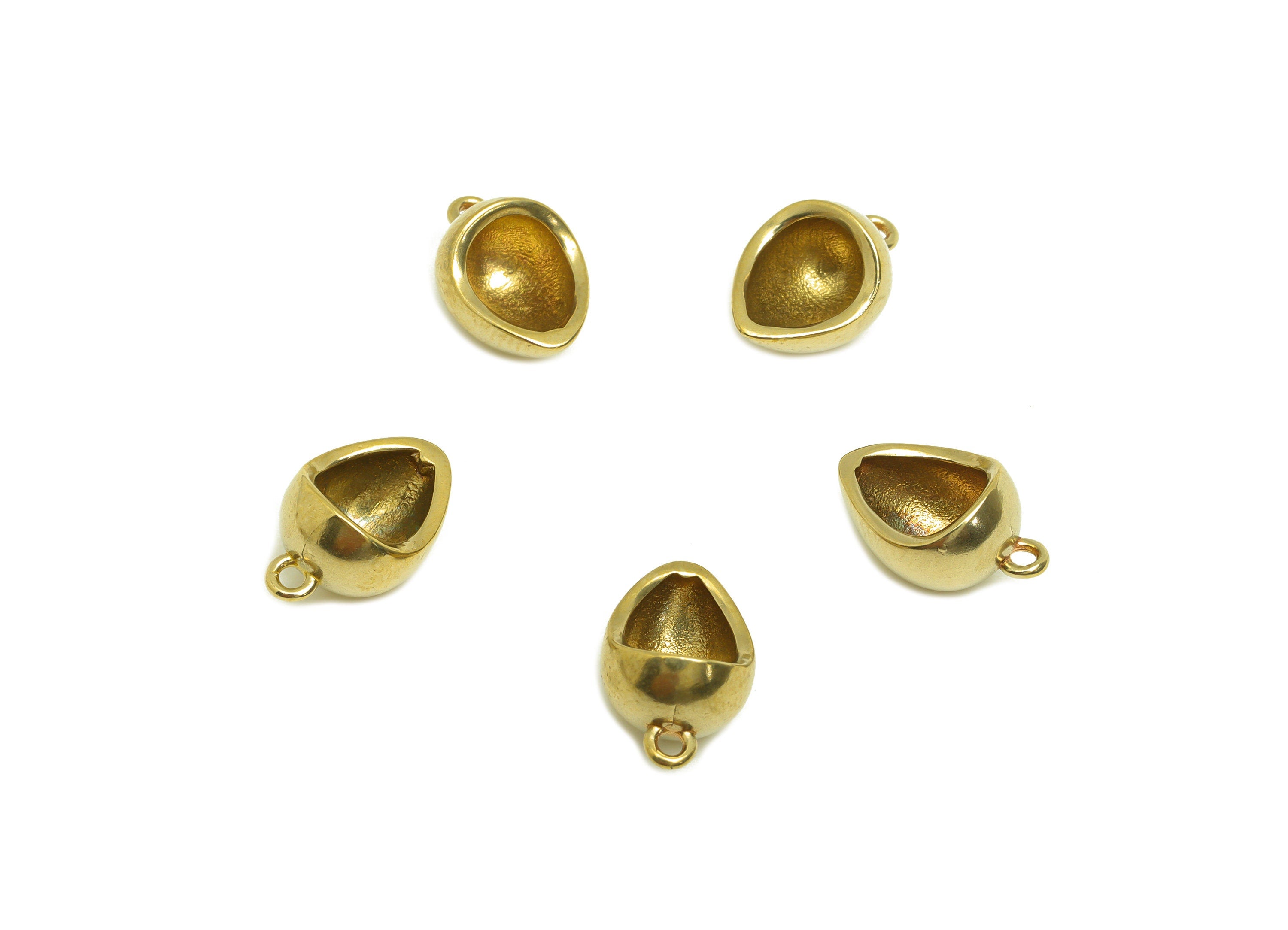 Brass Teardrop Earring Charm - Raw Brass Geometry Earring Charm - Brass Cubic Notch Drop Earring Charm - For Necklace - 12x8x6.6mm - PP10733 - DOMEDBAZAAR