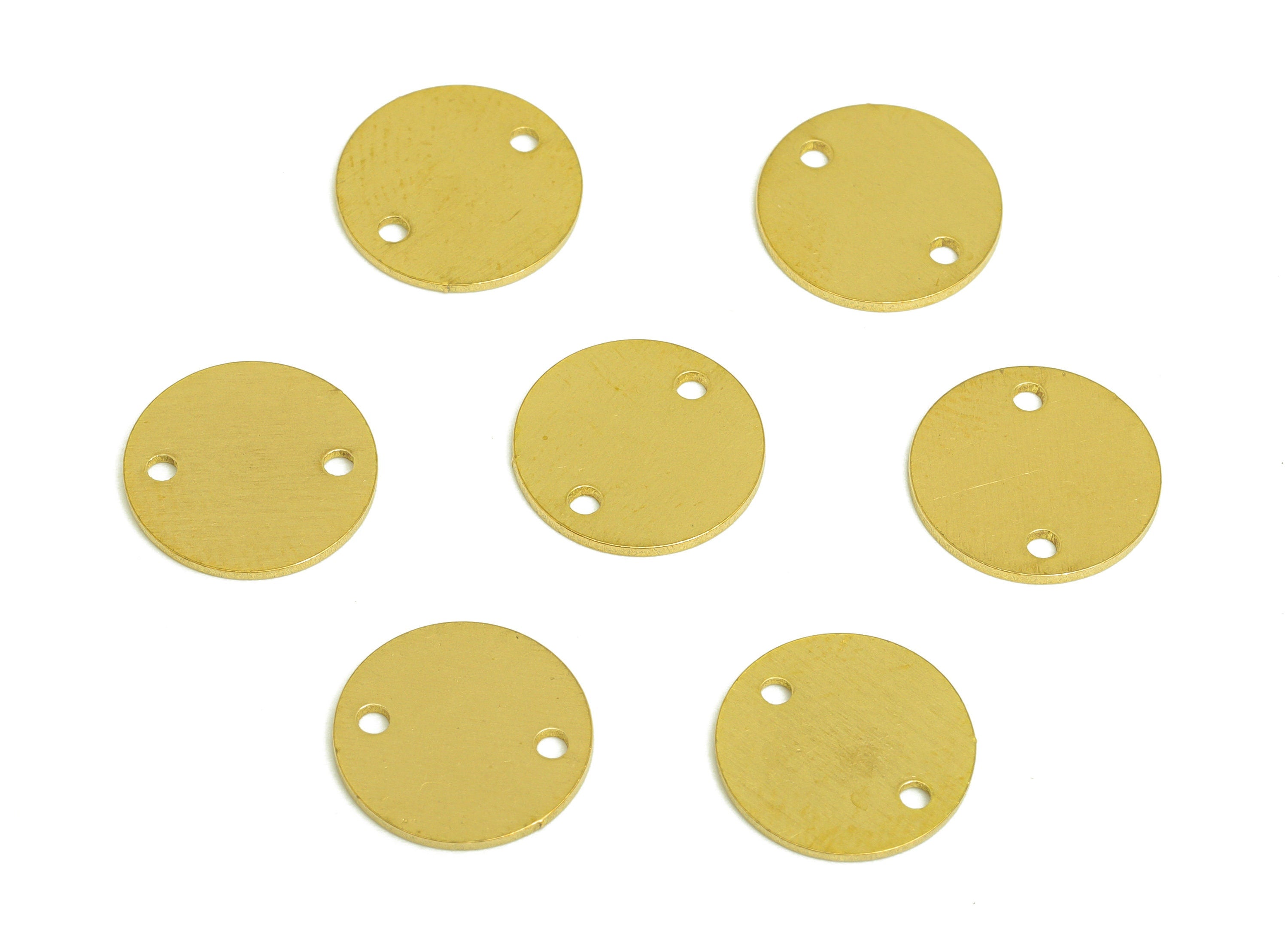Brass Round Earring Connector - Raw Brass Circle Earring Charm - Brass Geometry Laser Cut Earring Charm - Laser Cut - 11.9x11x1mm - PP10749 - DOMEDBAZAAR