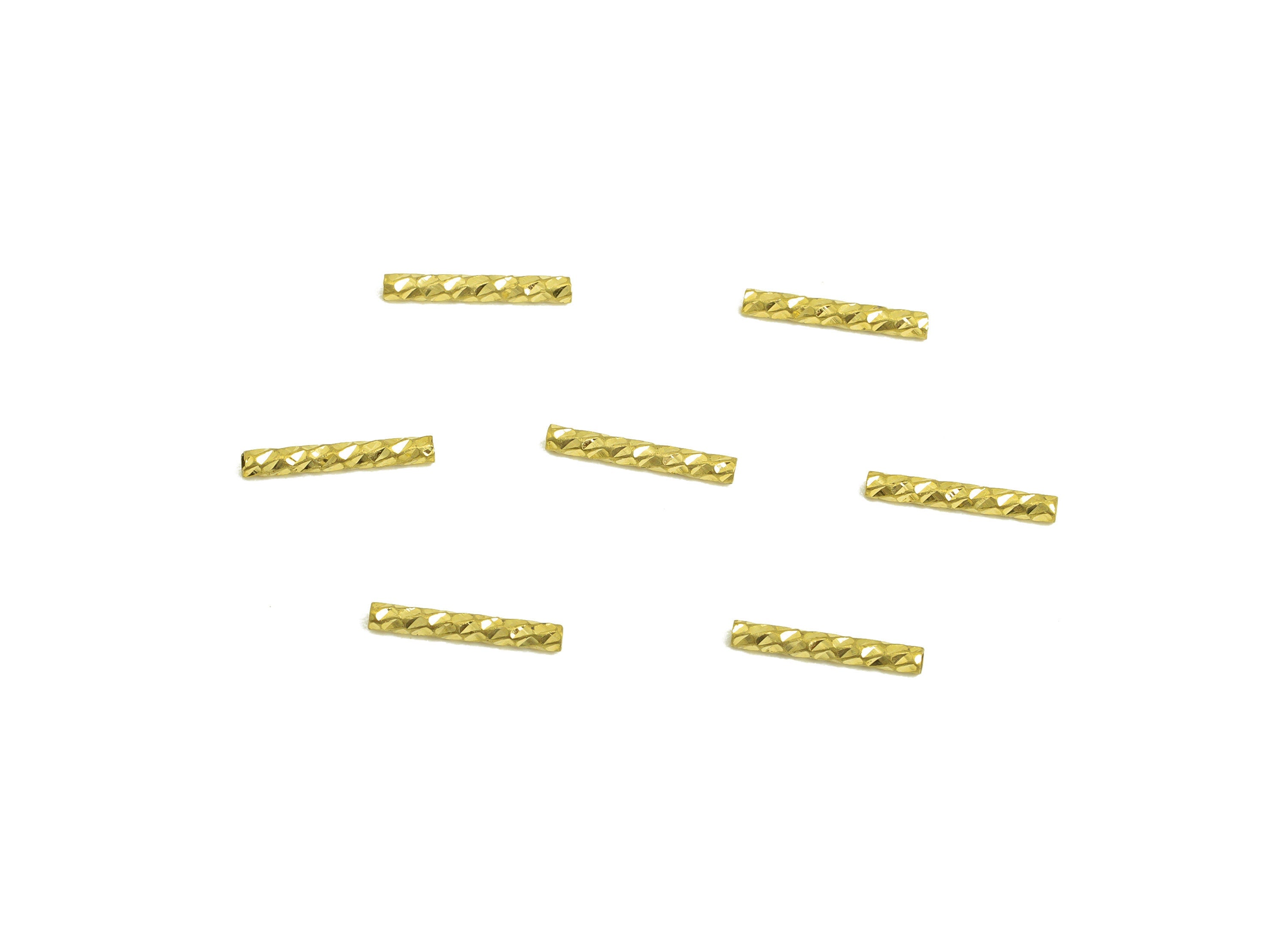 1.5*10 Batch Flower Straight Tube - Raw Brass DIY Tube Beads - Textured Circle Pipes for Geometric - For Air Plants - DIY Tubes - PP10756 - DOMEDBAZAAR