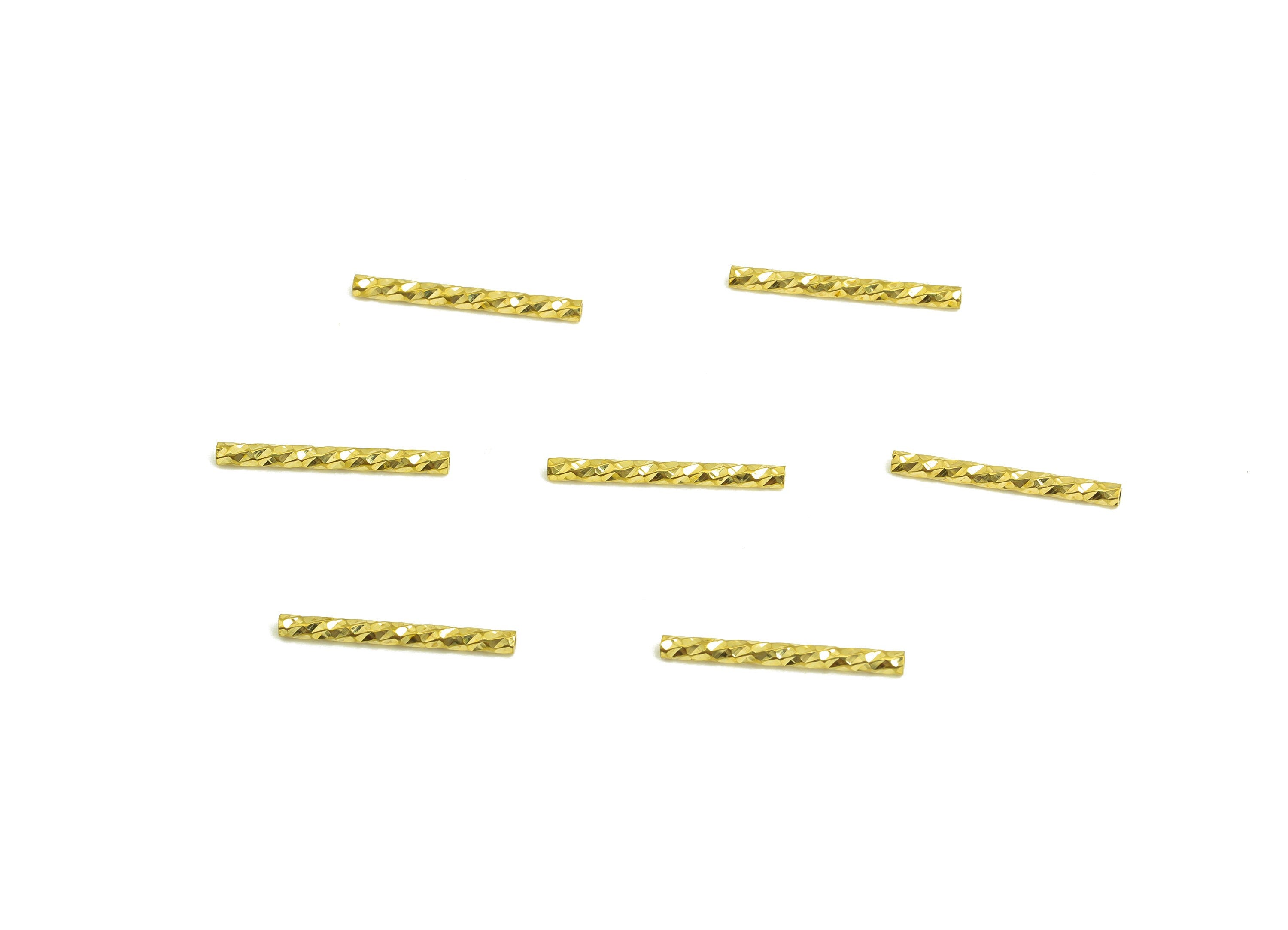 1.5*15 Batch Flower Straight Tube - Raw Brass DIY Tube Beads - Textured Circle Pipes for Geometric - For Air Plants - DIY Tubes - PP10757 - DOMEDBAZAAR