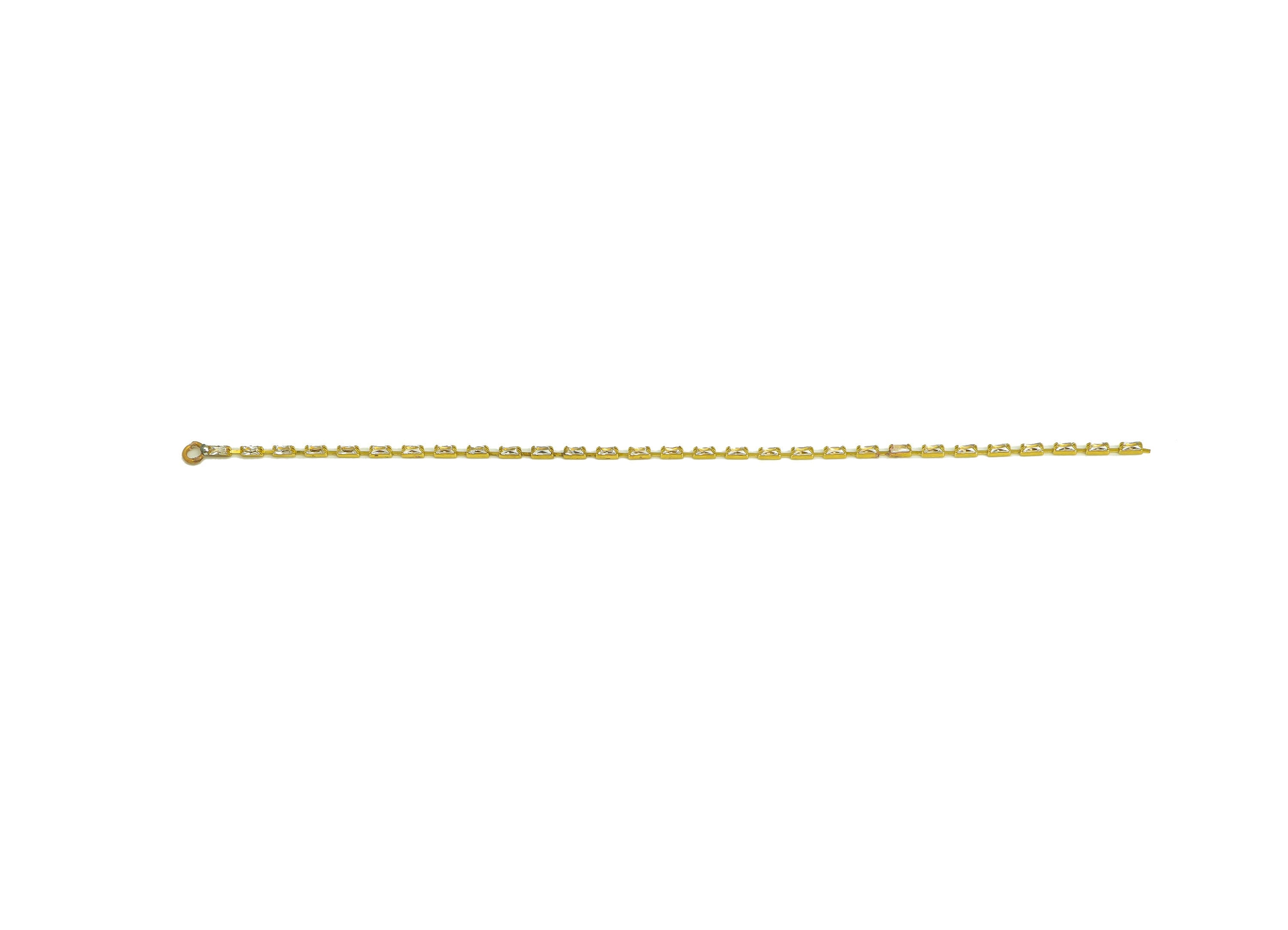 10cm Brass CZ Tassel Earring Charm - Brass Rectangle Zircon Tassel Charms - Brass Cubic Zircon Chain Dangle Charm - 10x1x1.3mm - PP10631-10 - DOMEDBAZAAR