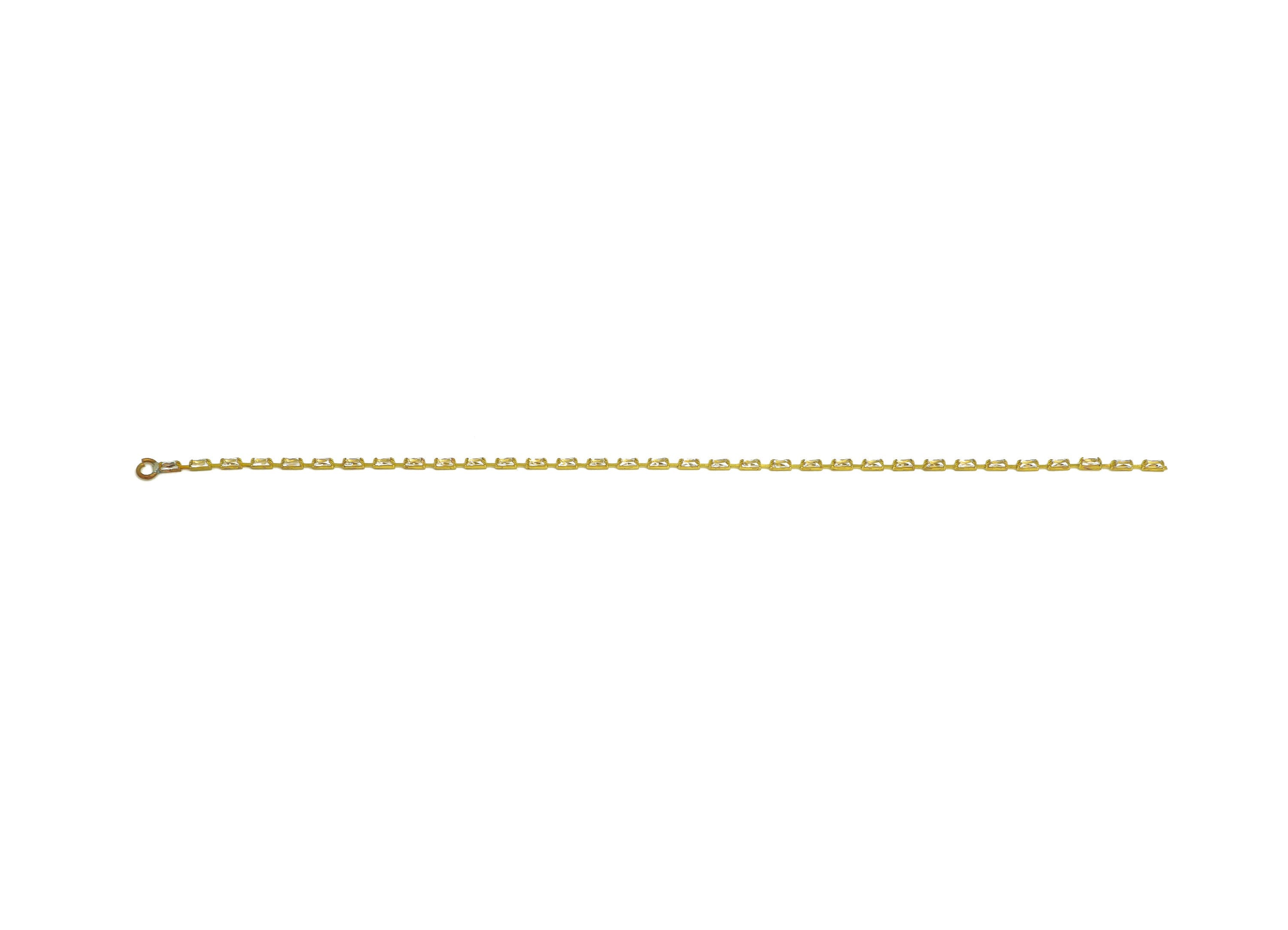 11cm Brass CZ Tassel Earring Charm - Brass Rectangle Zircon Tassel Charms - Brass Cubic Zircon Chain Dangle Charm - 11x1x1.3mm - PP10631-11 - DOMEDBAZAAR