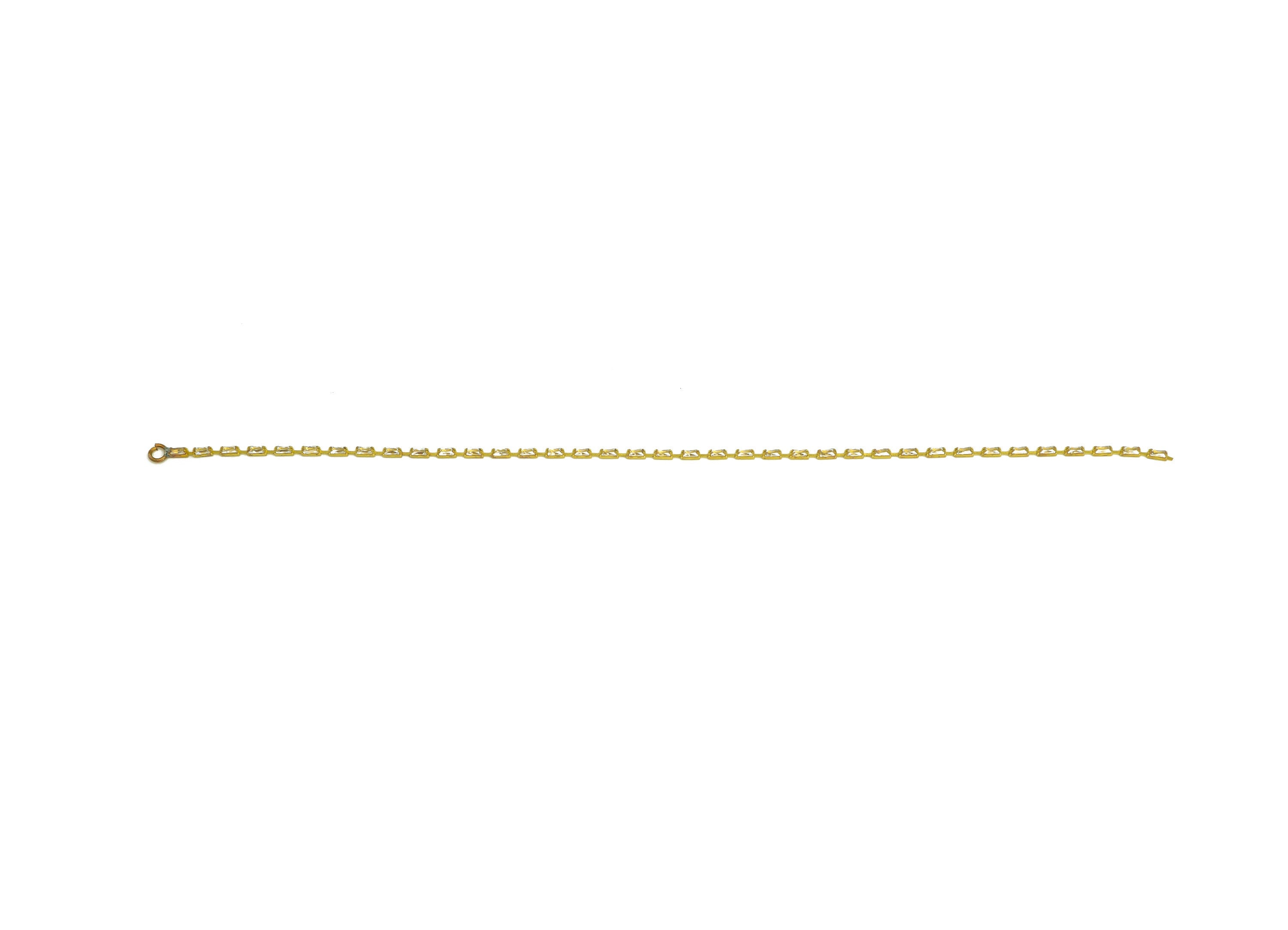 12cm Brass CZ Tassel Earring Charm - Brass Rectangle Zircon Tassel Charms - Brass Cubic Zircon Chain Dangle Charm - 12x1x1.3mm- PP10631-12 - DOMEDBAZAAR