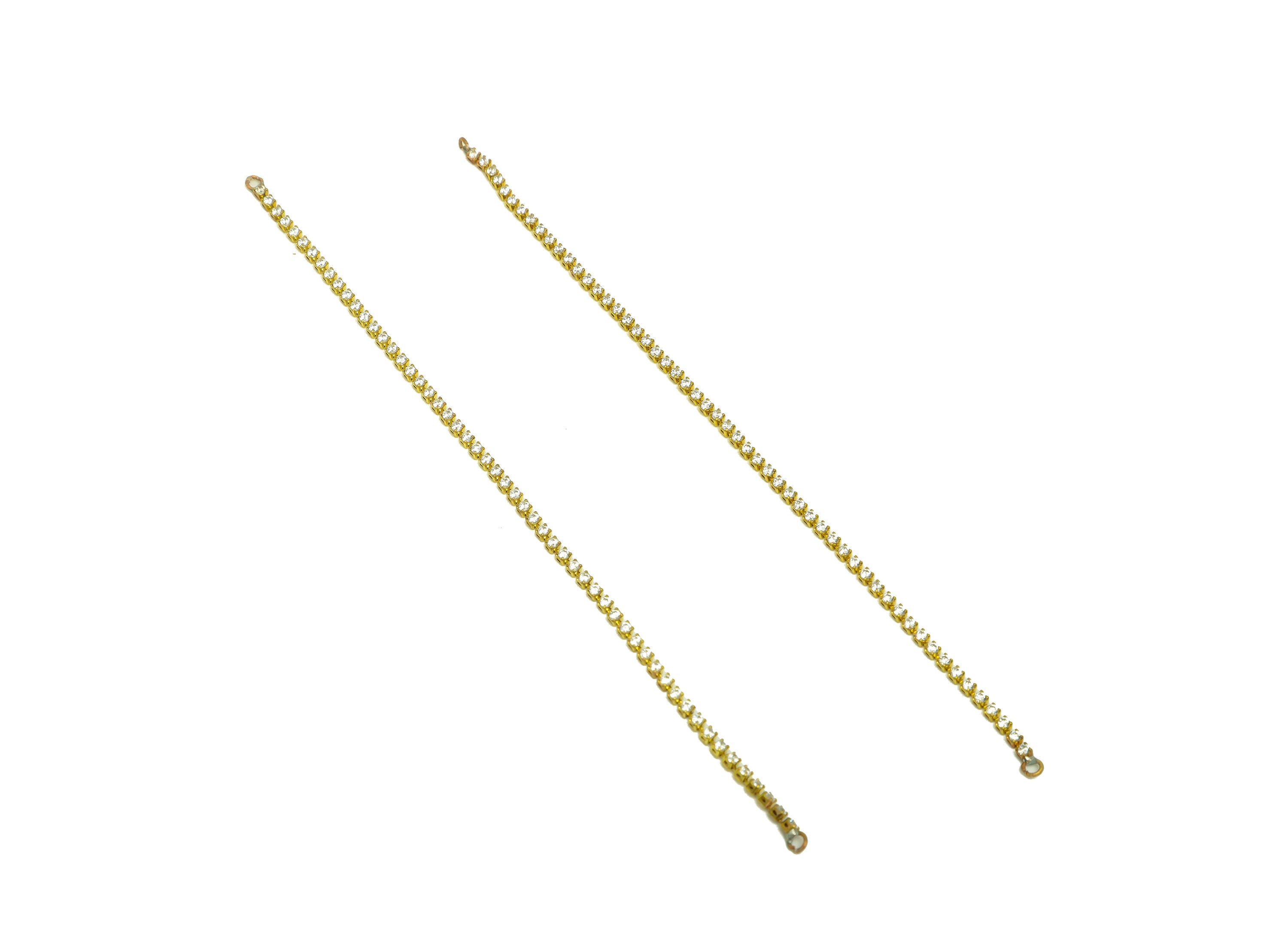 12cm CZ Tassel Earring Connector - Brass Zircon Tassel Hang Earring Charm - Brass Cubic Zircon Chain Dangle Charm - 12x1.7x1mm - PP10630-12 - DOMEDBAZAAR