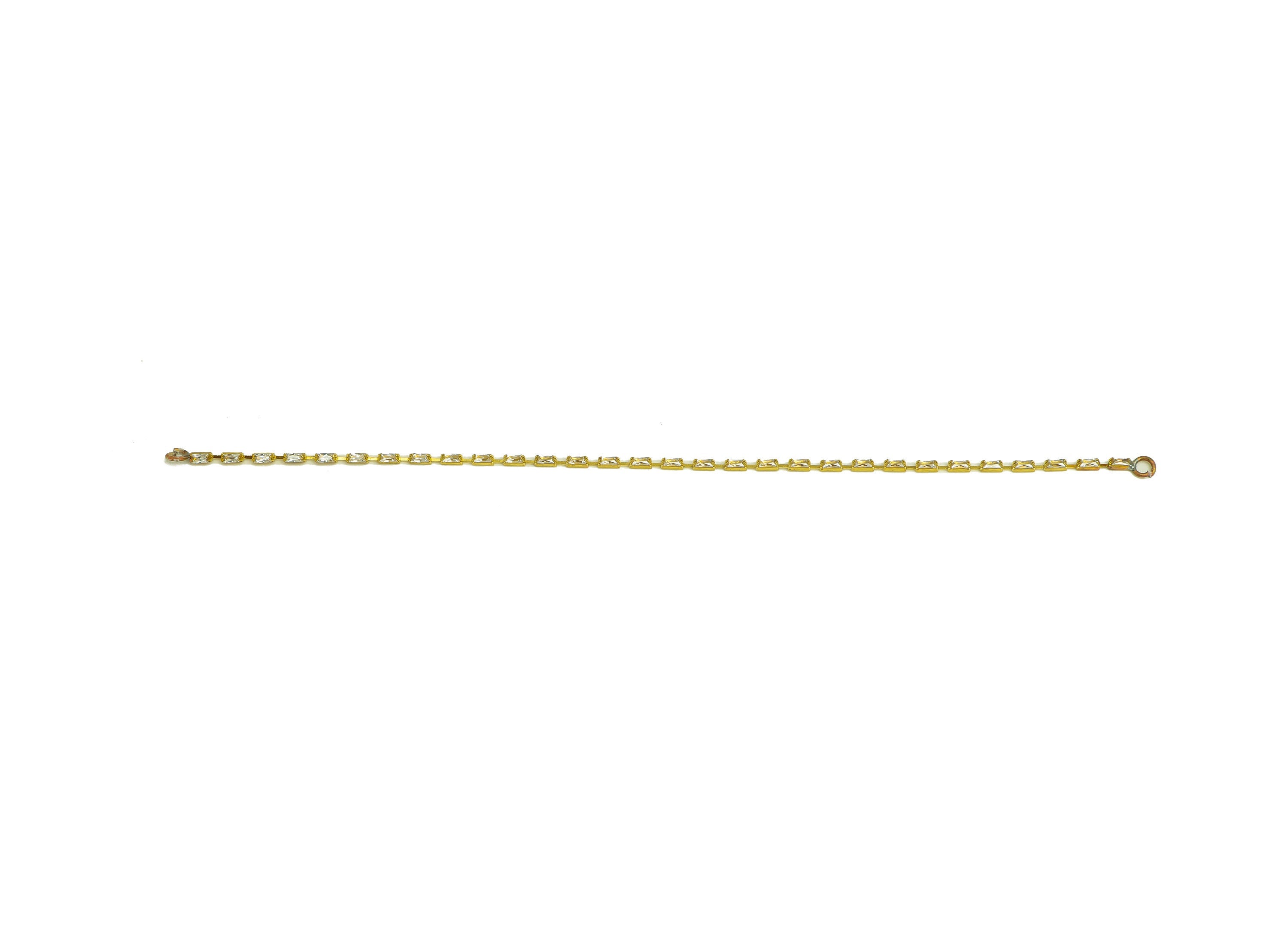 10cm CZ Tassel Earring Connector - Brass Tassel Rectangle Earring Charm - Brass Cubic Zircon Chain Dangle Charm - 10x1x1.3mm - PP10632-10 - DOMEDBAZAAR