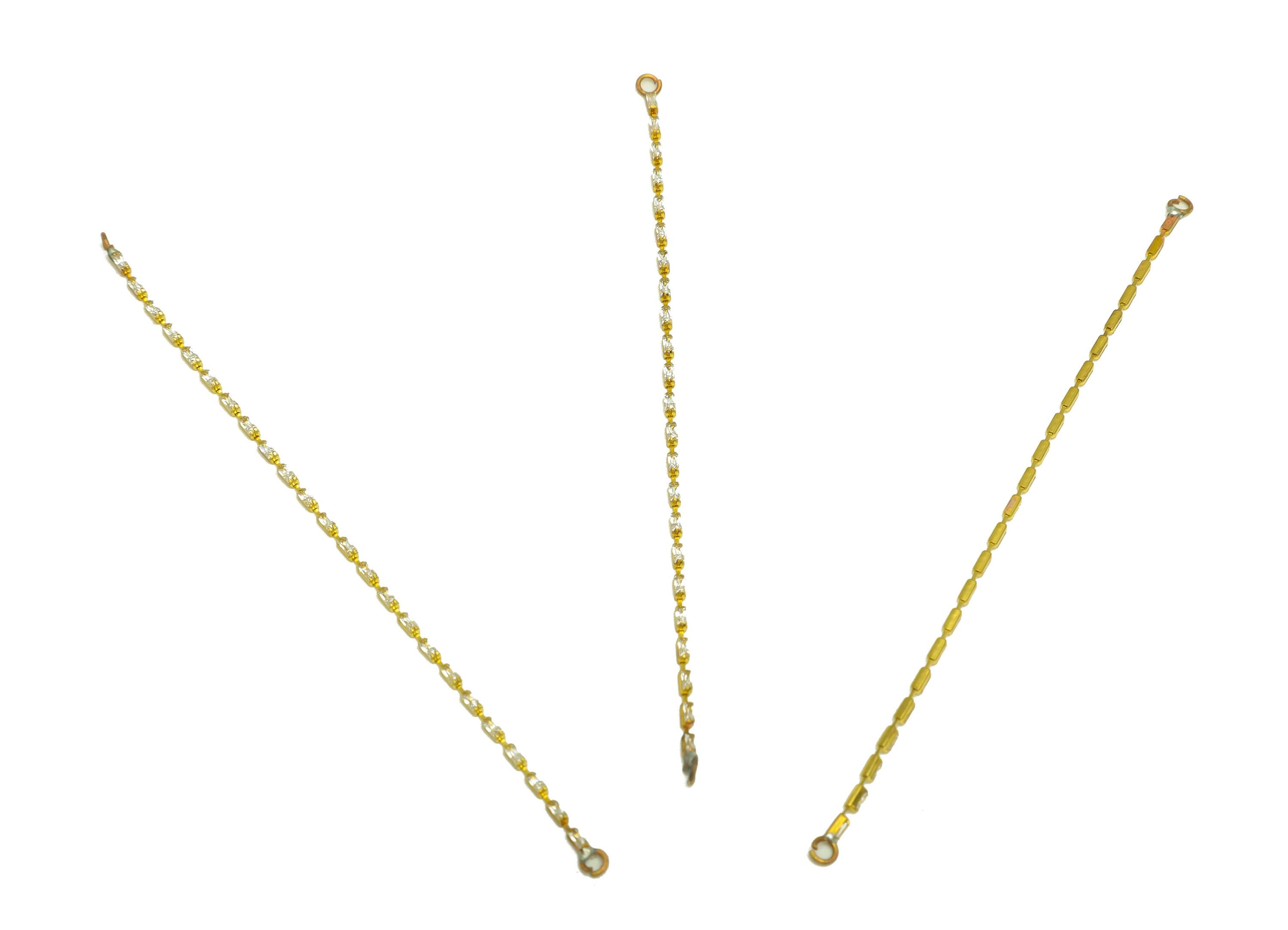 8cm CZ Tassel Earring Connector - Brass Tassel Rectangle Earring Charm - Brass Cubic Zircon Chain Dangle Charm - 8x1x1.3mm - PP10632-8 - DOMEDBAZAAR