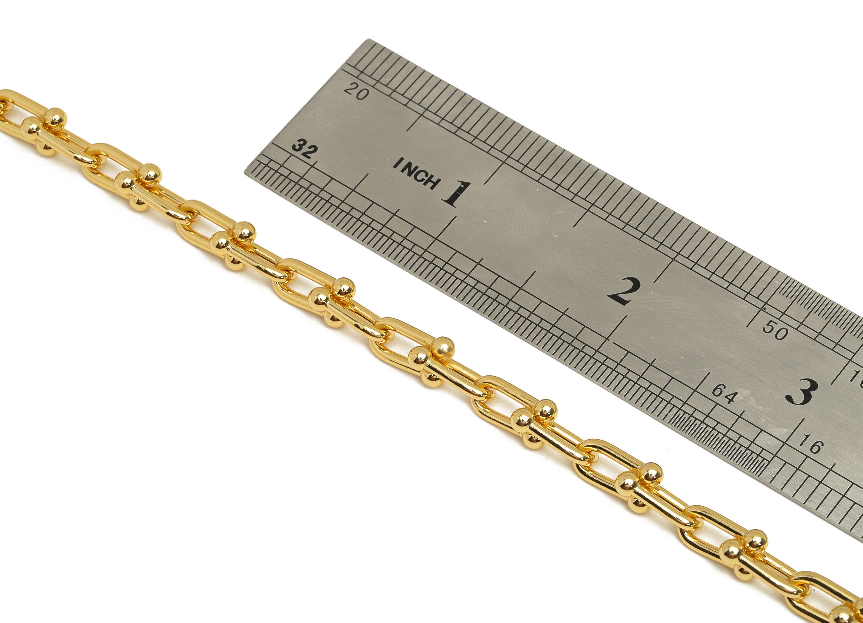 Brass U Link Chain - Brass Trendy Chunky Chain - Gold Handmade Bracelet Chain - Handmade Chain - 18K Real Gold Plating - 11x6x2mm - RGP6751 - DOMEDBAZAAR