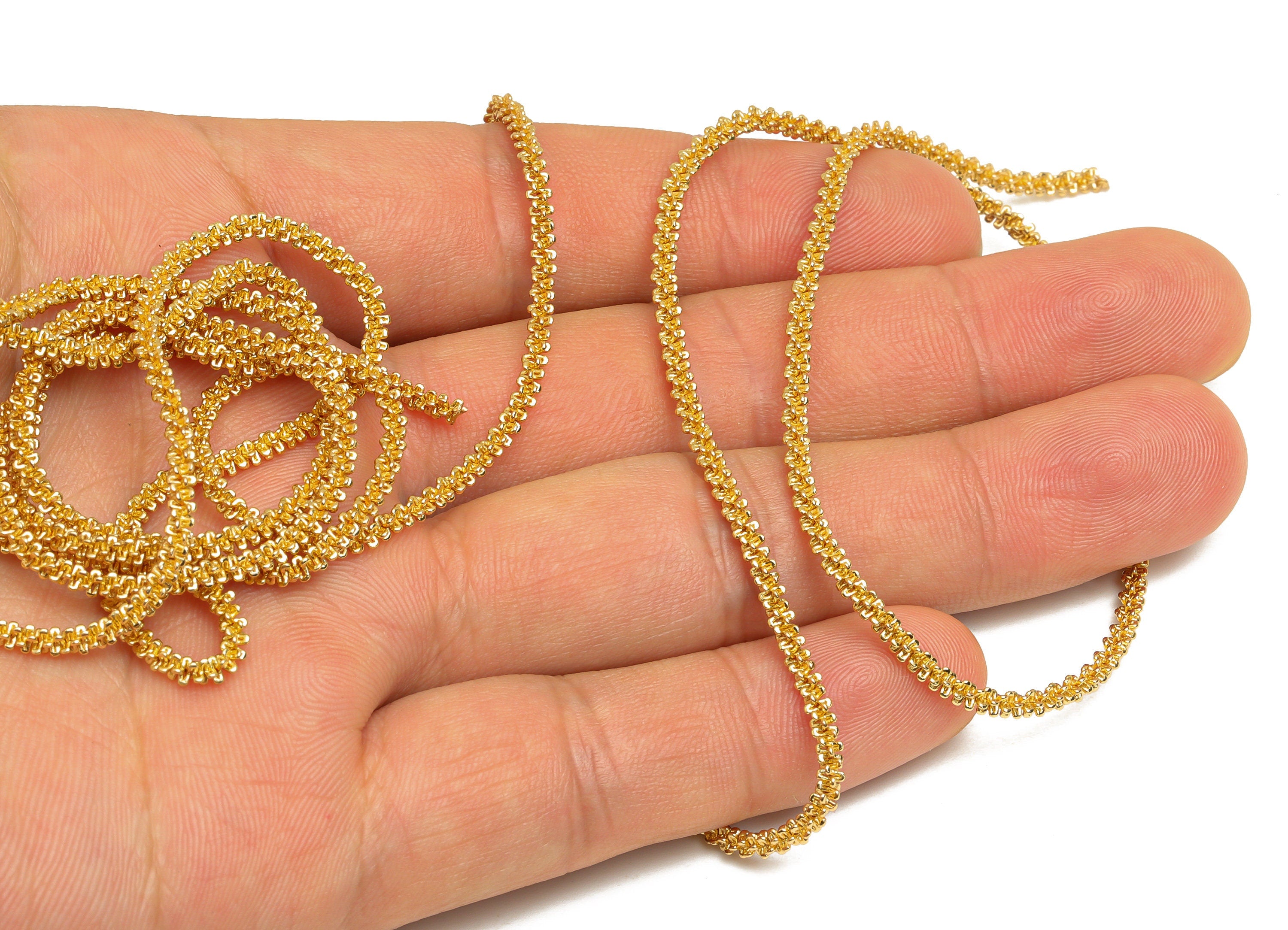 Brass Snake Chain - Brass Mini Chunky Chain - Patterned Snake Chain - Textured Snake Chain - 18K Real Gold Plating - 11x6x2mm - RGP6750 - DOMEDBAZAAR