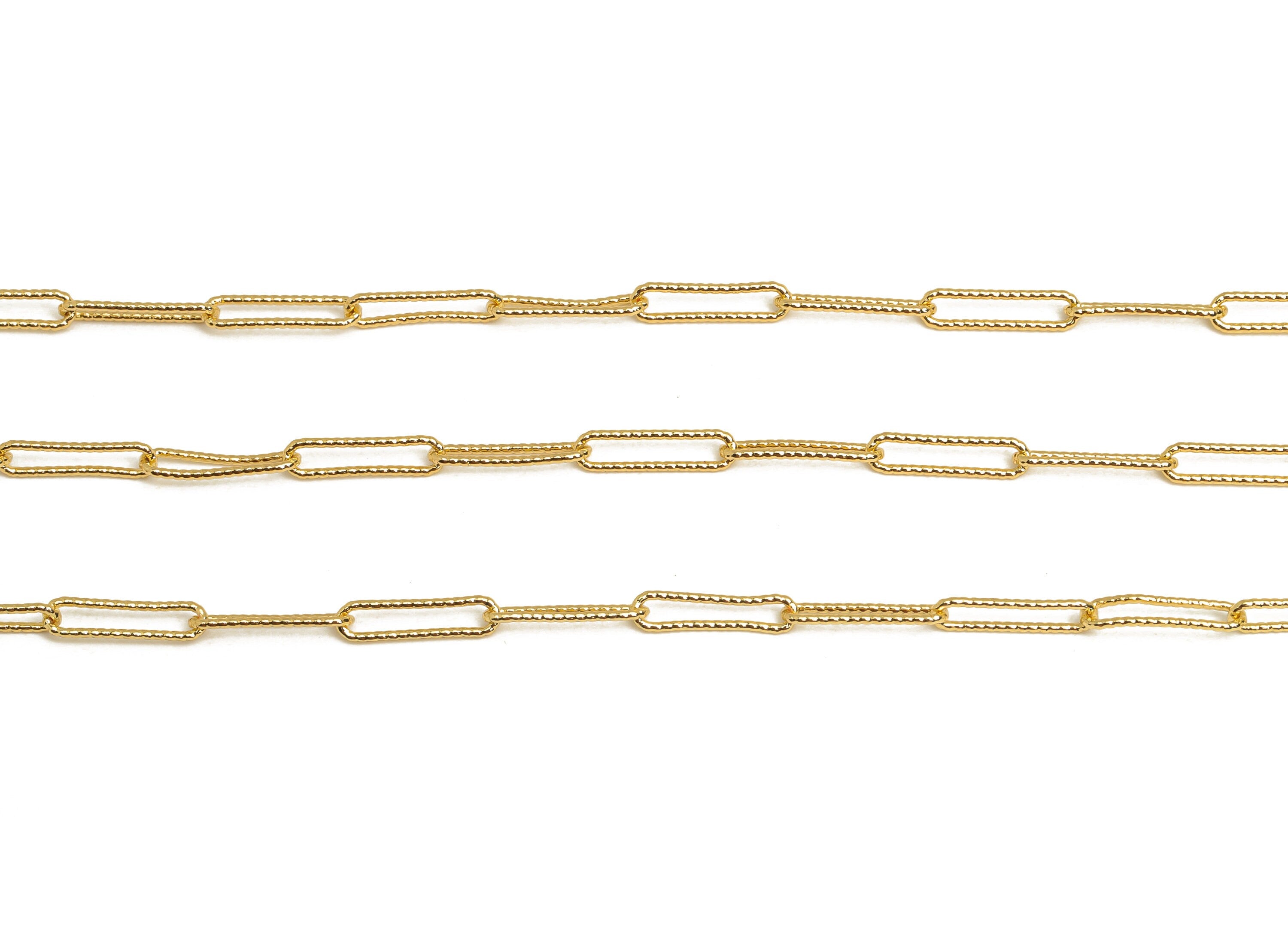 Brass Textured Oval Link Chain - Brass Mini Oval Link Chain - Soldered Chain - Oval Cable Chain- 18K Real Gold Plating - 10x2x1mm- RGP6756 - DOMEDBAZAAR