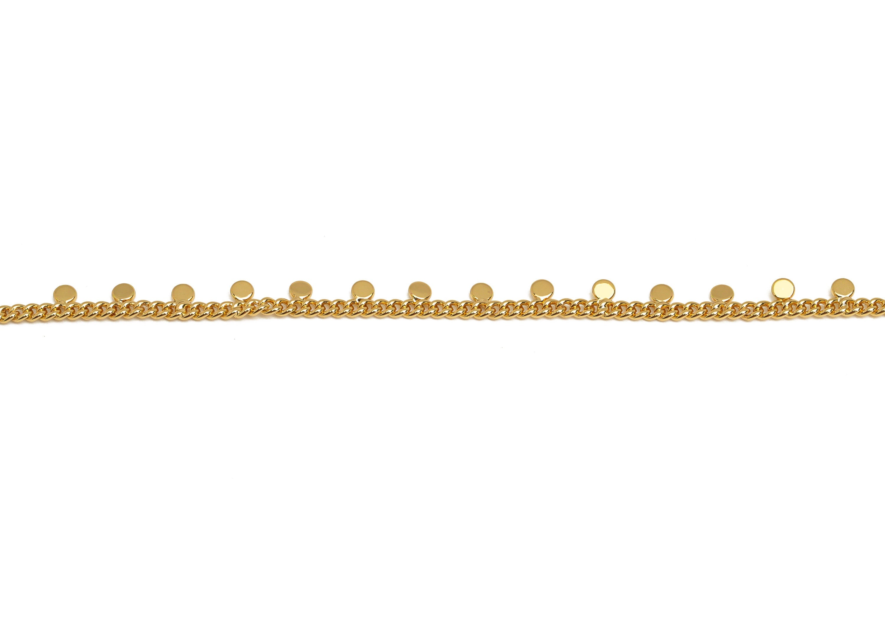 Brass Ball Satellite Curb Chain - Brass Mini Curb Chain - Brass Beaded Chain - Bracelet Chain - 18K Real Gold Plating - 1x3x0.93mm - RGP6745 - DOMEDBAZAAR