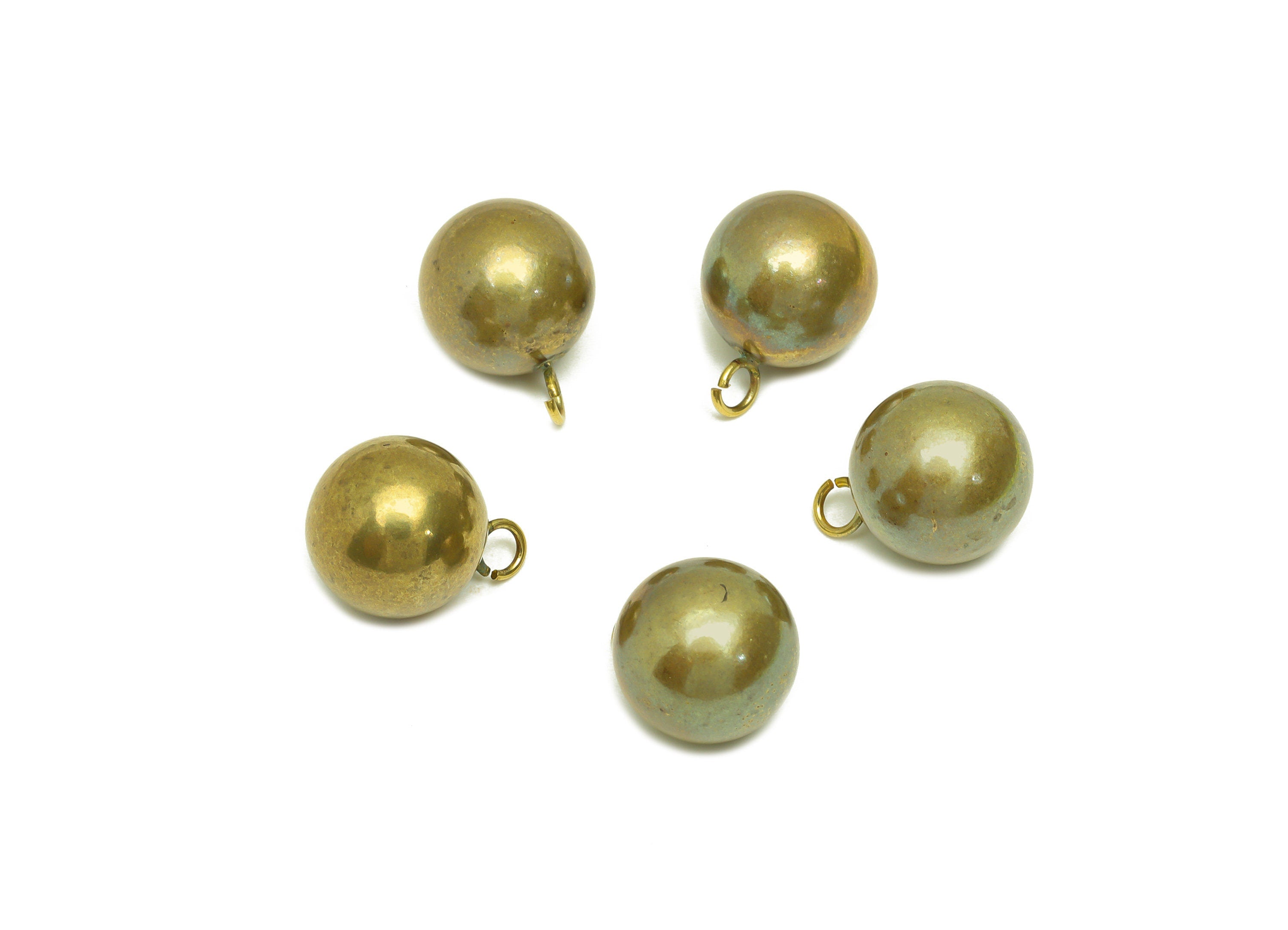 12mm Brass Ball Earring Charm - Raw Brass Ball Earring Charms - Brass Ball Pendant - Earring Finding - Jewelry Making - 12x12x12mm - PP10561 - DOMEDBAZAAR